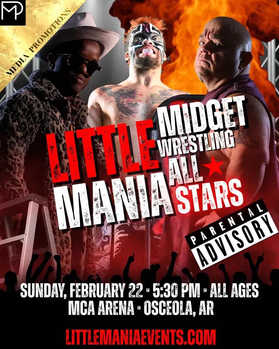Little Mania Midget Wrestling – Osceola, AR – Feb 22, 2026 – Buy Now