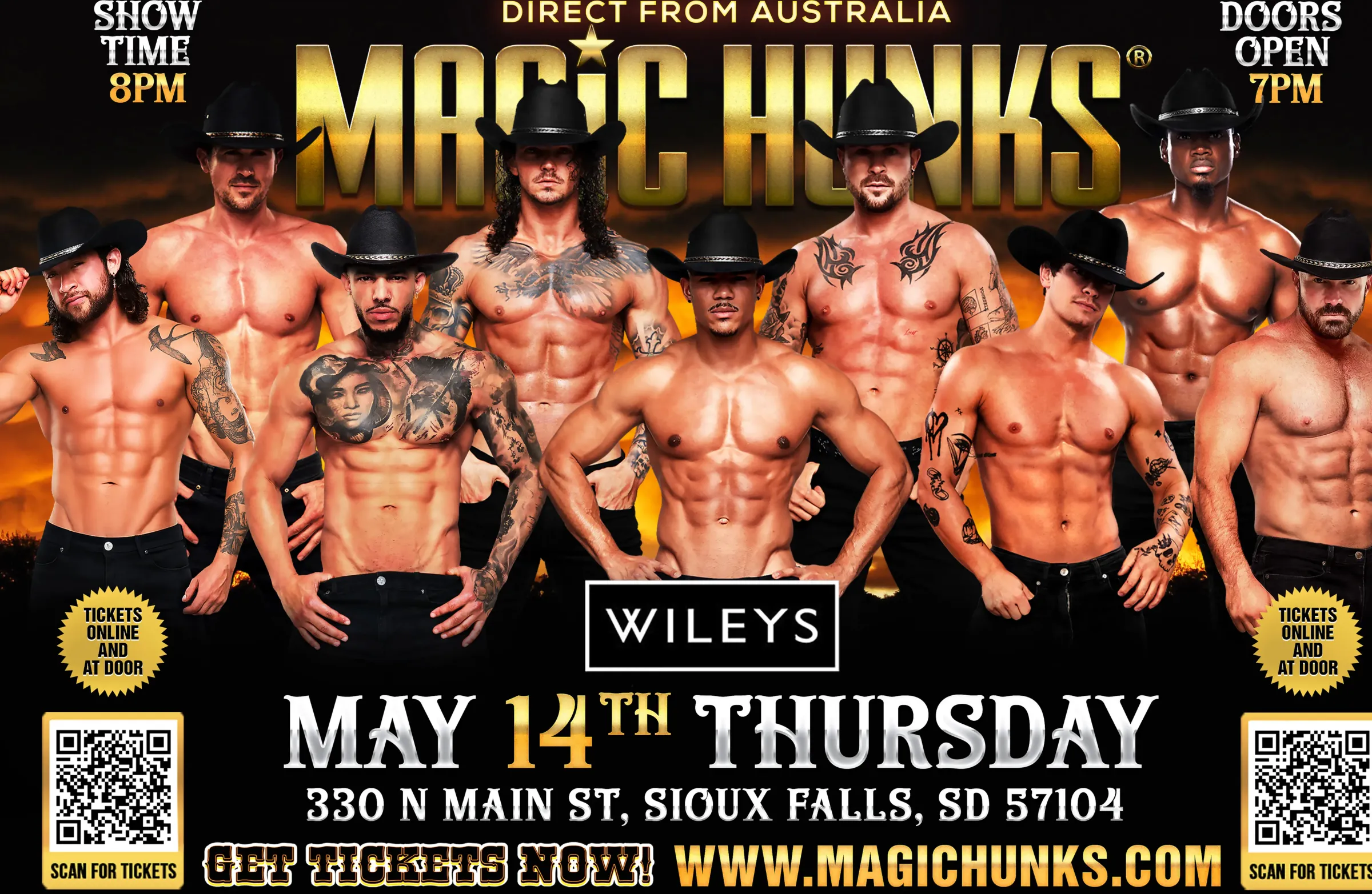 MAGIC HUNKS AUSTRALIA TAKEOVER SIOUX FALLS,SD USA!!!