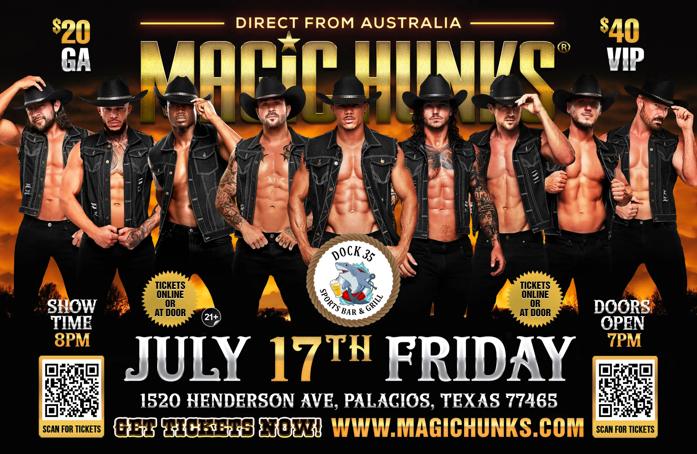 MAGIC HUNKS AUSTRALIA TAKEOVER PALACIOS, TX, USA!!