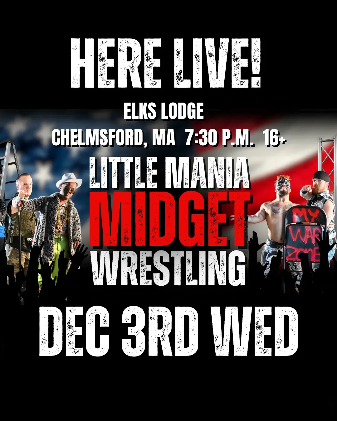 Little Mania Midget Wrestling – Chelmsford, MA – Dec 03, 2025 – Buy Now
