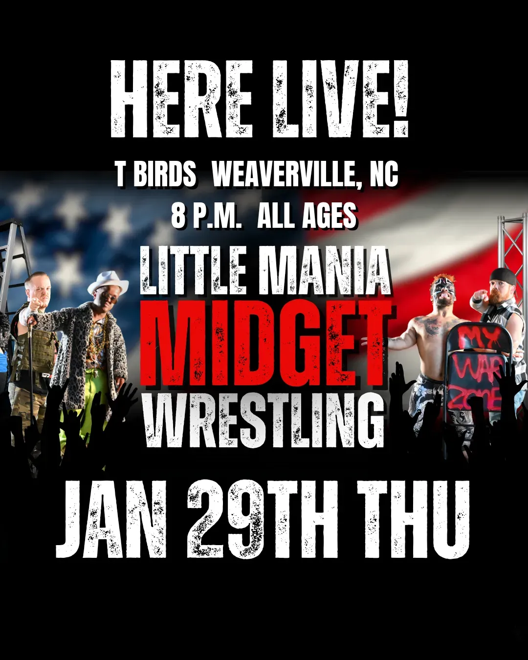 Little Mania Midget Wrestling – Weaverville, NC – Jan 29, 2026 – Buy Now