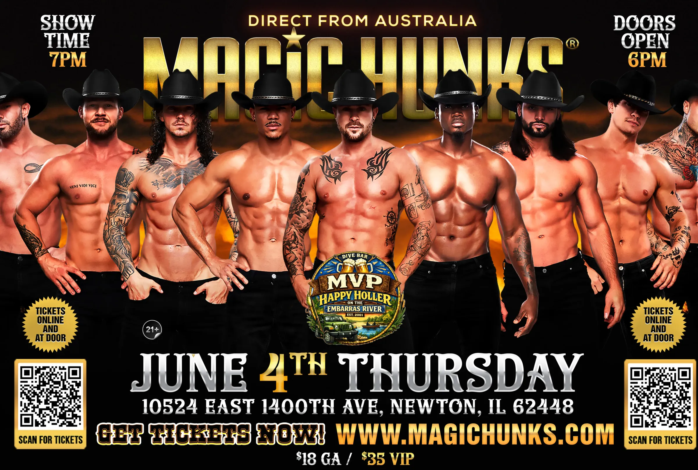 MAGIC HUNKS AUSTRALIA TAKEOVER NEWTON,IL USA!!!