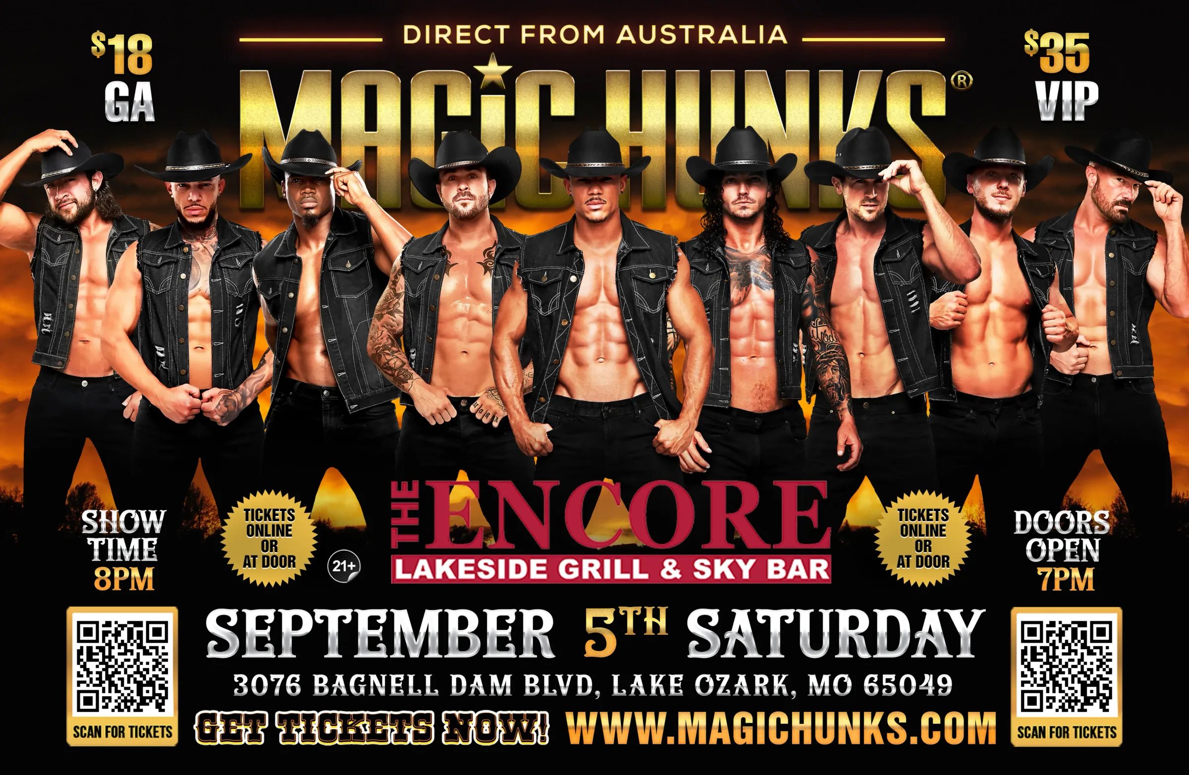 MAGIC HUNKS® AUSTRALIAN TAKEOVER LAKE OZARK, MO USA!!