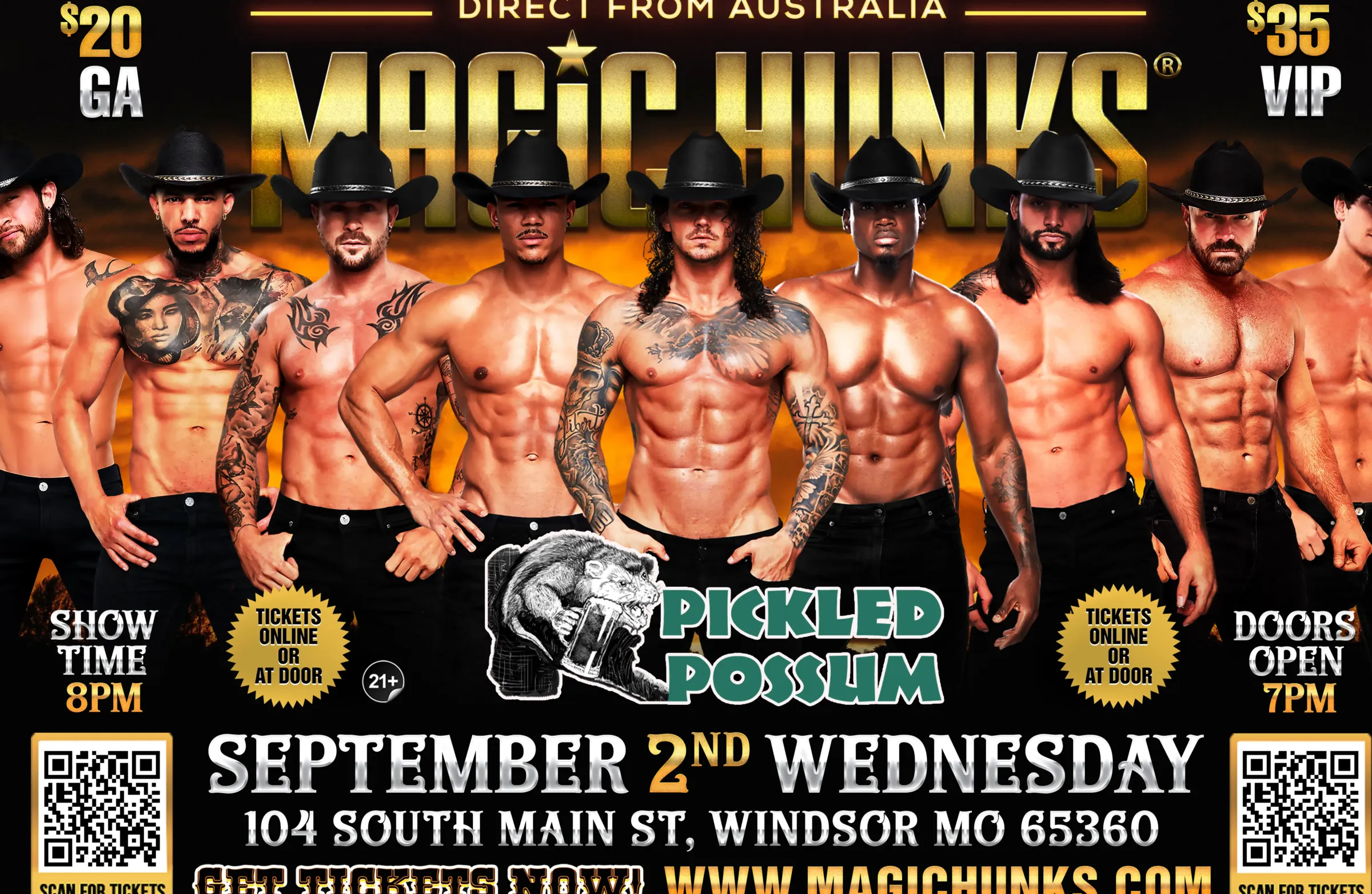 AUSTRALIA'S MAGIC HUNKS® TAKEOVER WINDSOR, MO USA!!
