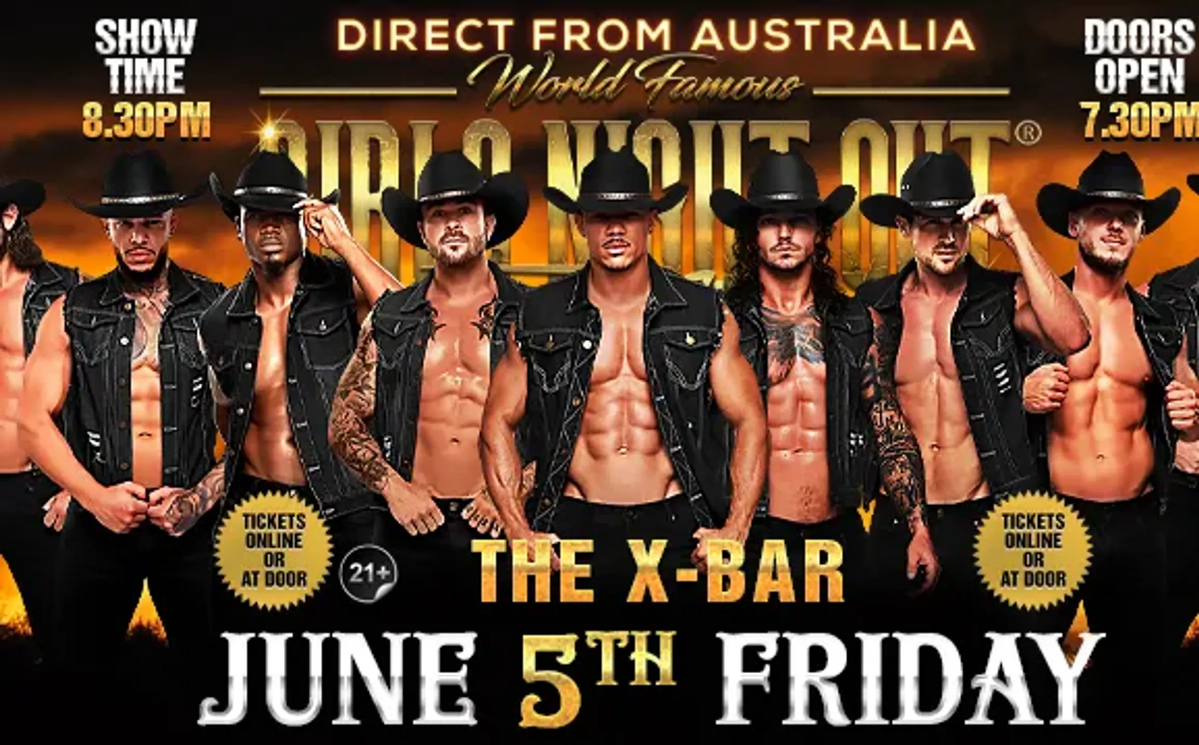 HUNKS ''GIRLS NIGHT OUT LIVE"® AUSTRALIAN TAKEOVER  CUPERTINO, CA, USA!!