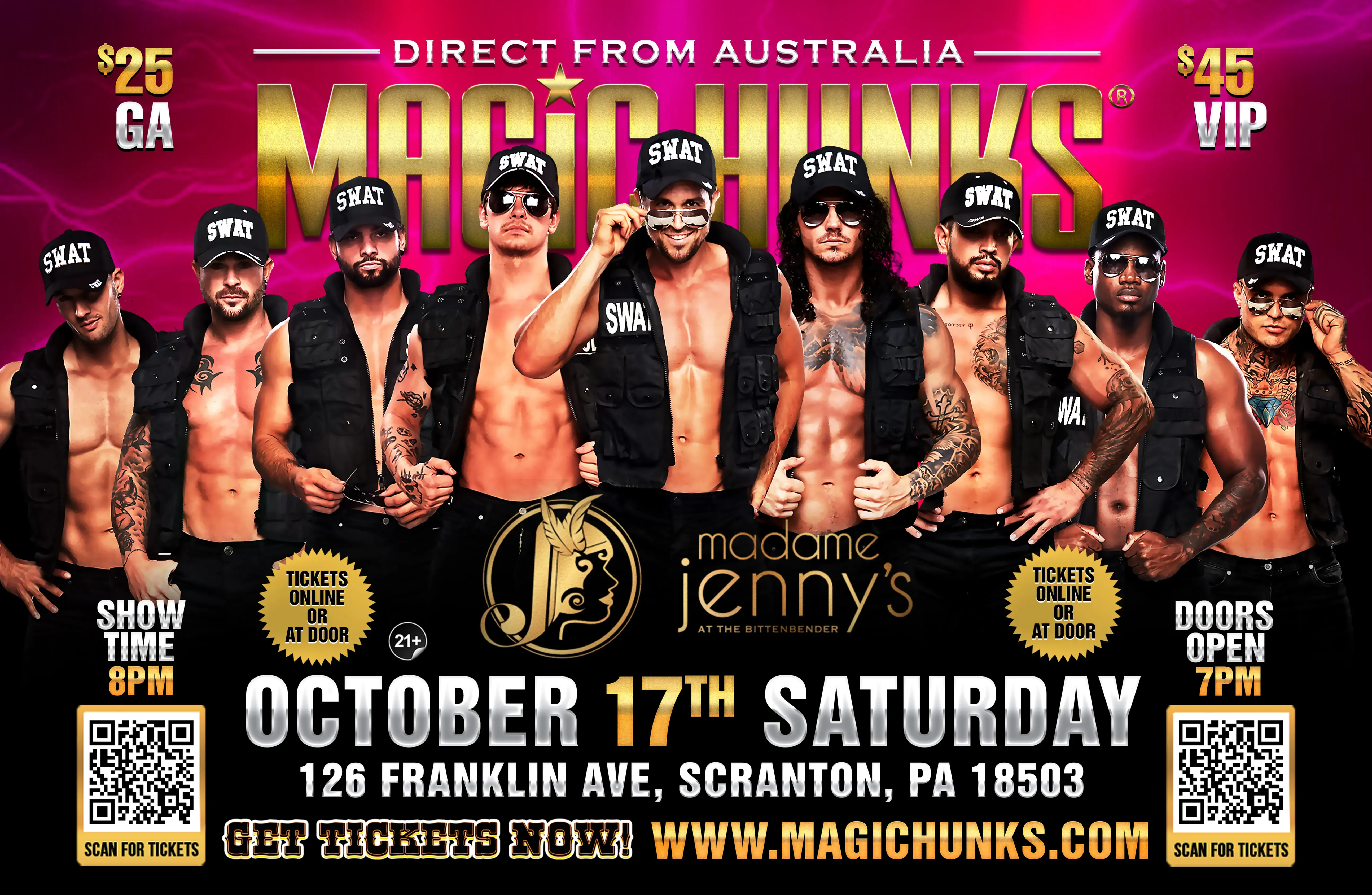 MAGIC HUNKS AUSTRALIA TAKEOVER SCRANTON,PA USA!!!