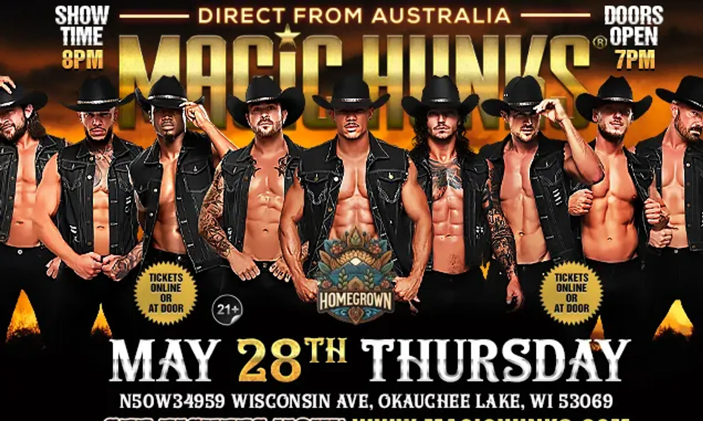 MAGIC HUNKS® AUSTRALIAN TAKEOVER IN OKAUCHEE LAKE, WI, USA!!