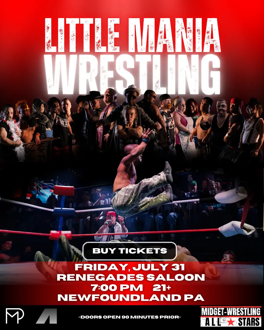 Little Mania Midget Wrestling – Newfoundland, PA – July 31, 2026 – Buy Now