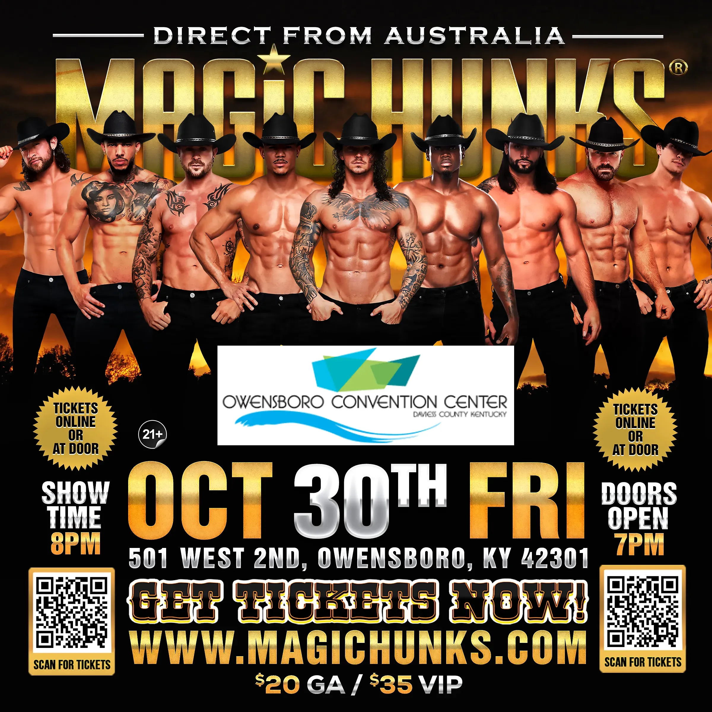 MAGIC HUNKS AUSTRALIA TAKEOVER OWENSBORO,KY USA!!