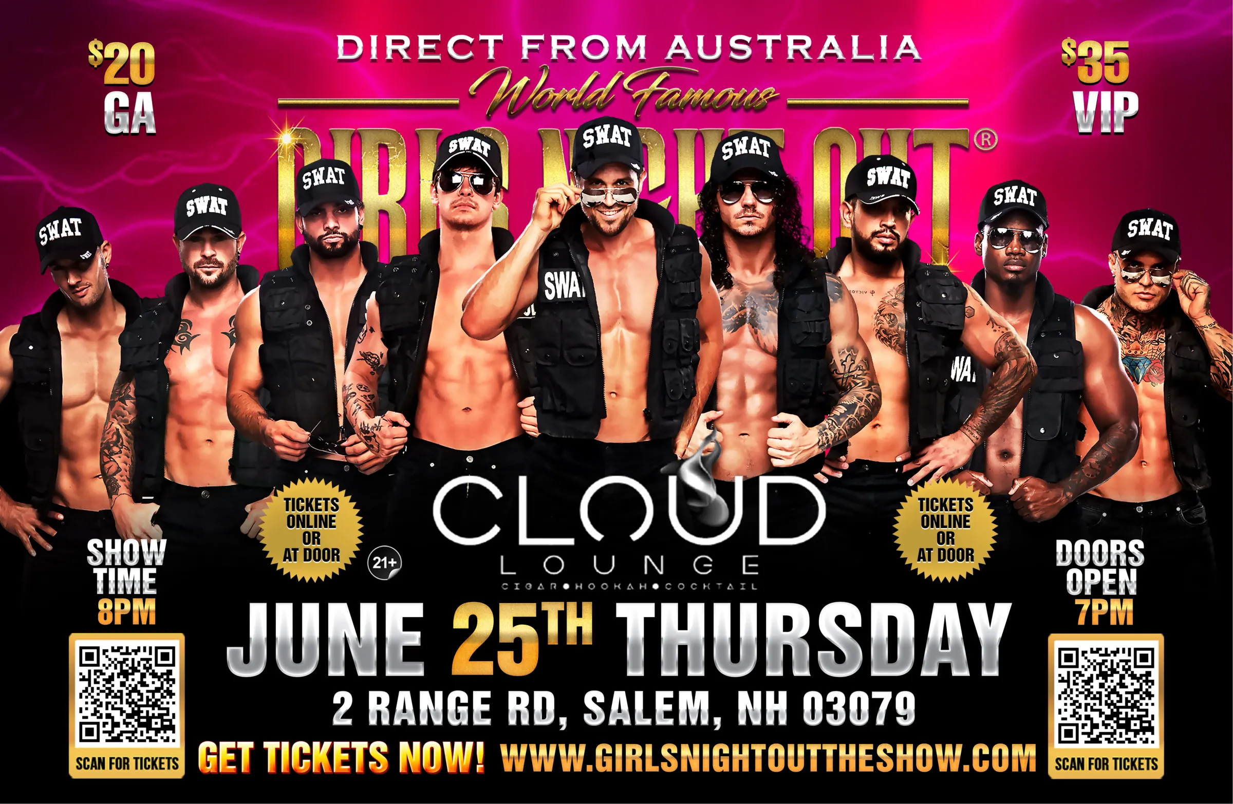 AUSTRALIA'S GIRLS NIGHT OUT LIVE® TAKEOVER SALEM, NH USA!!