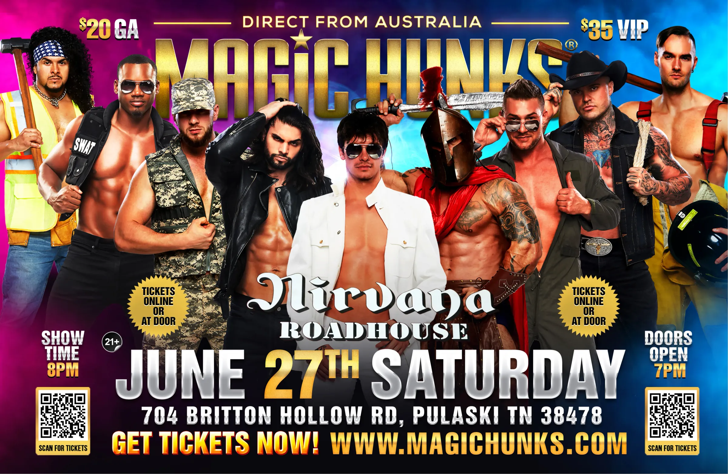 MAGIC HUNKS AUSTRALIA TAKEOVER Pulaski, TN USA!!!