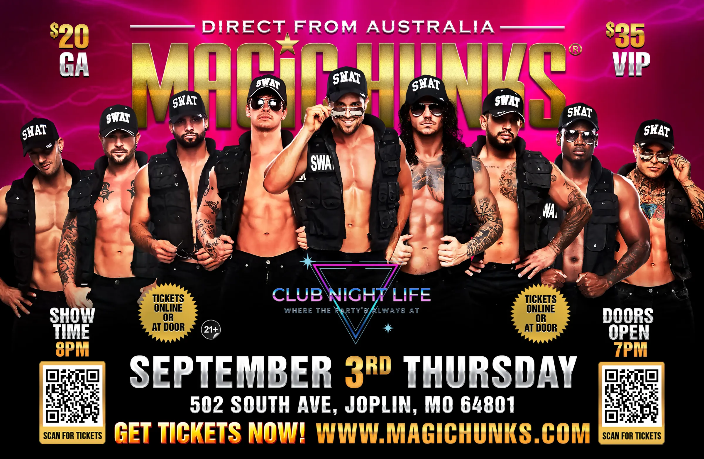 MAGIC HUNKS® AUSTRALIAN TAKEOVER JOPLIN, MO USA!!!