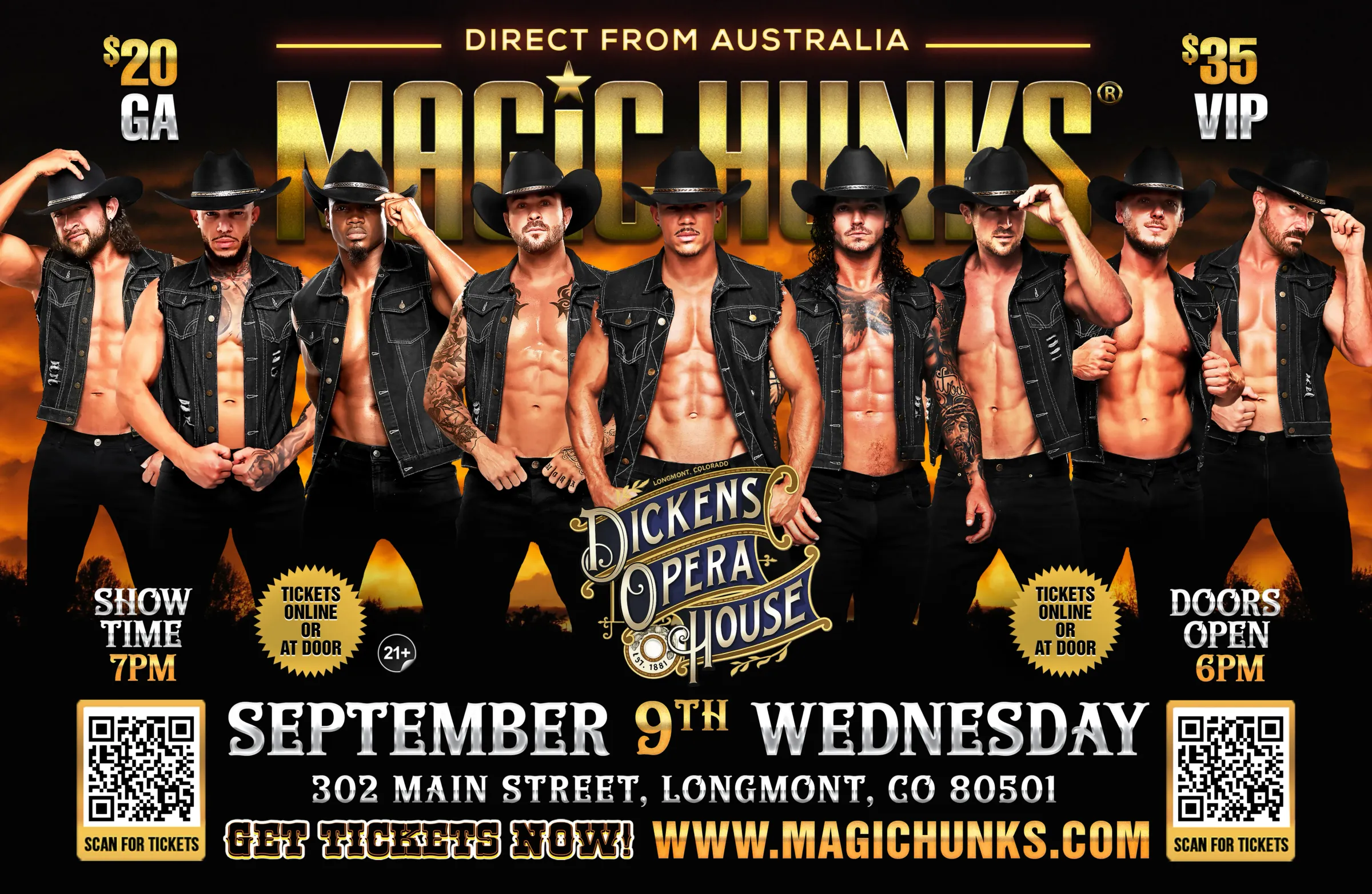 MAGIC HUNKS® AUSTRALIAN TAKEOVER LONGMONT, CO USA!!