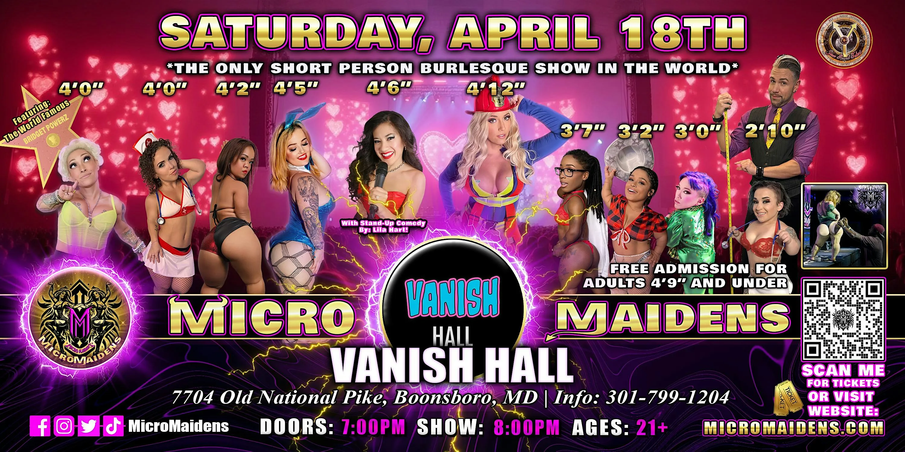 Boonsboro, MD - Micro Maidens Dwarf Dancers @ Vanish Hall flyer