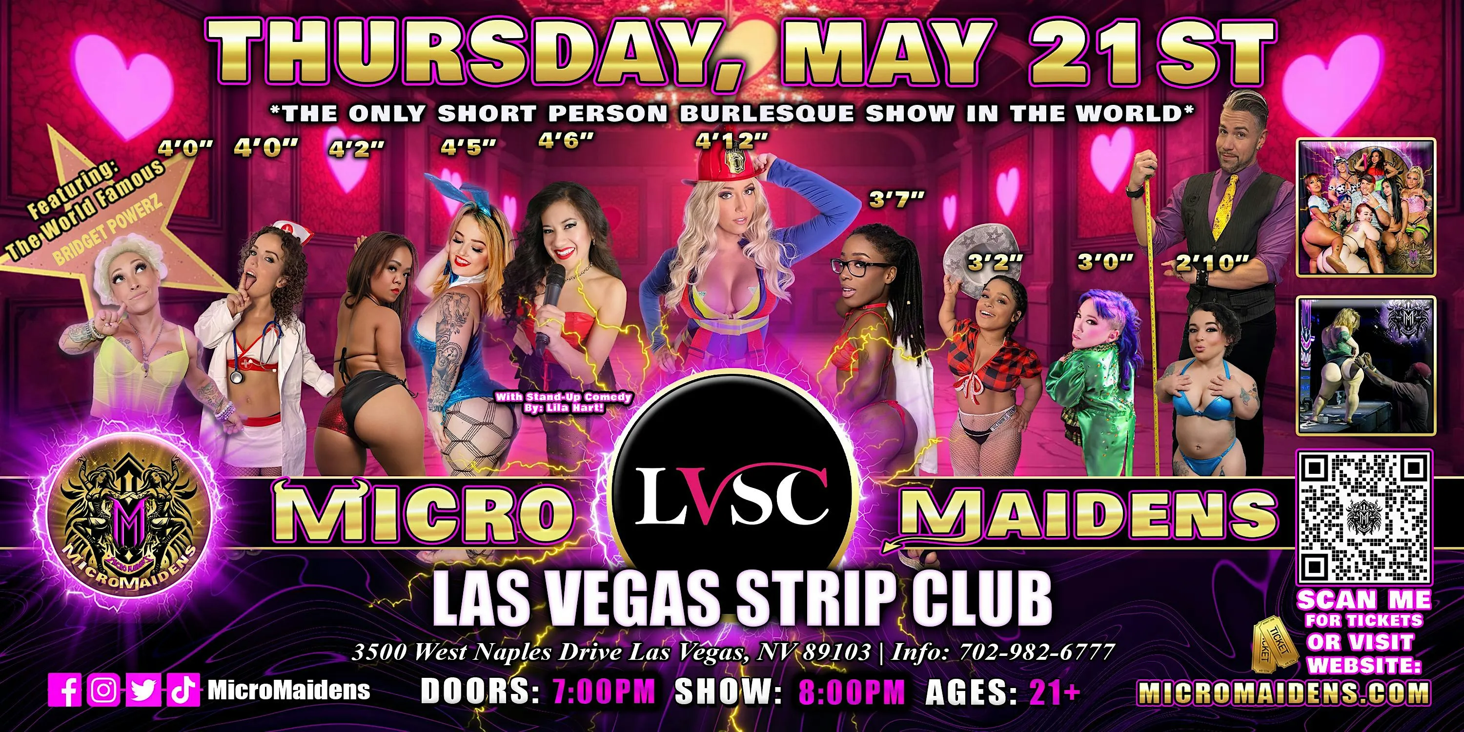 Las Vegas, NV - Micro Maidens Dwarf Dancers @ Las Vegas Strip Club flyer