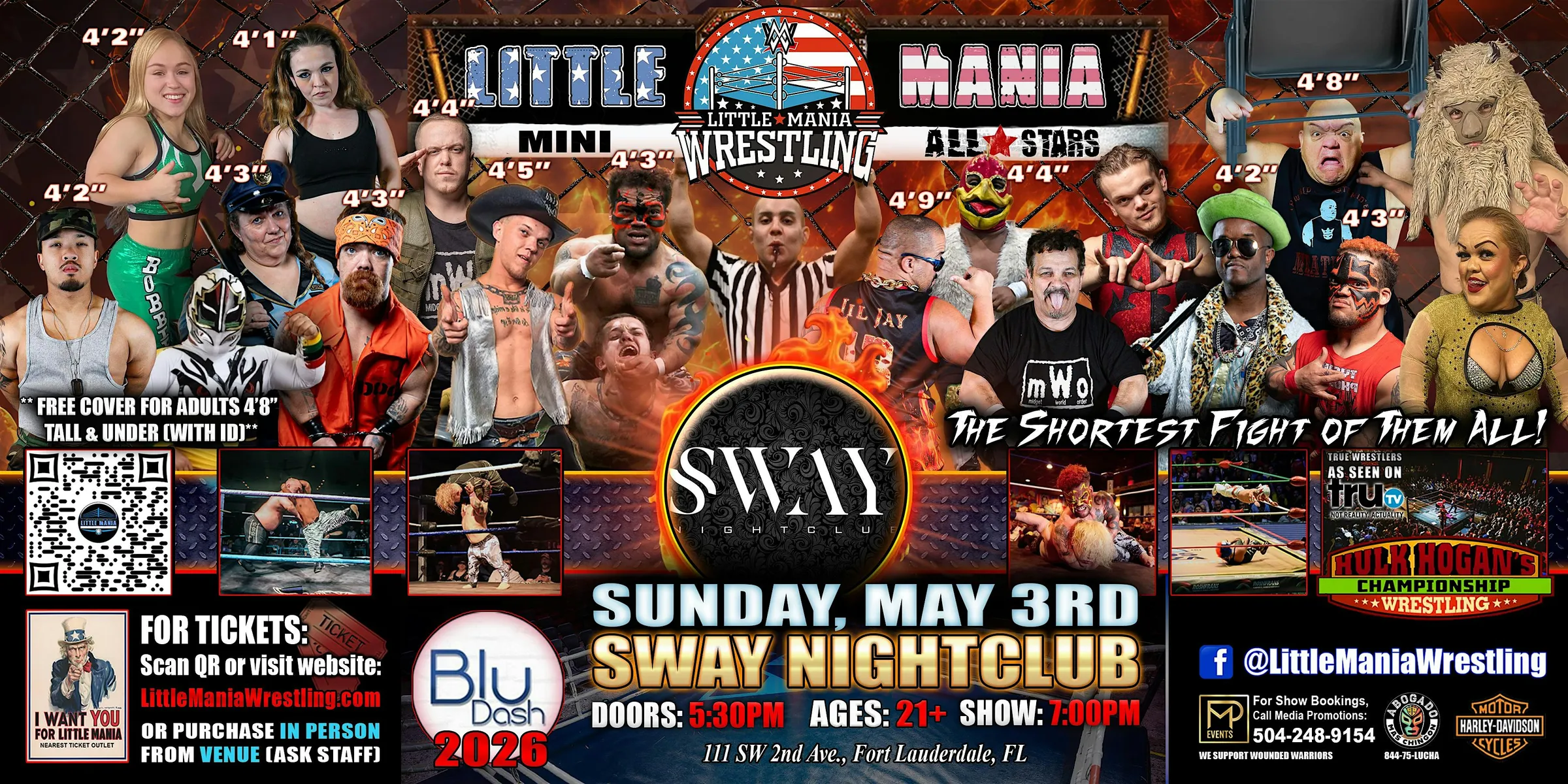 Fort Lauderdale, FL  - Little Mania Mini Wrestling @ Sway Nightclub