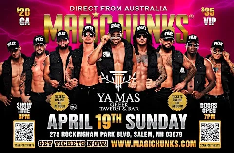 MAGIC HUNKS AUSTRALIA TAKEOVER SALEM, NH USA!!!