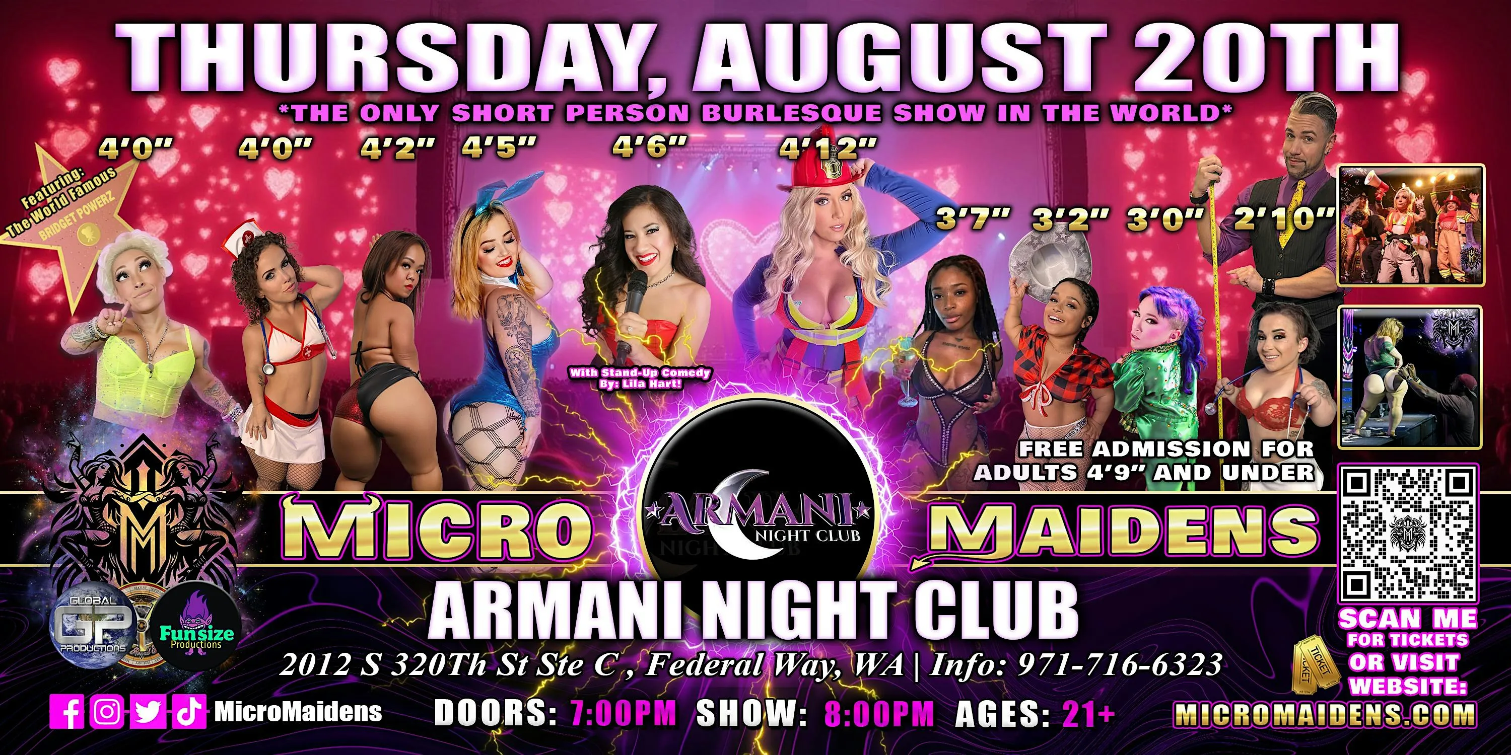 Federal Way, WA  - Micro Maidens Dwarf Dancers @ Armani Night Club