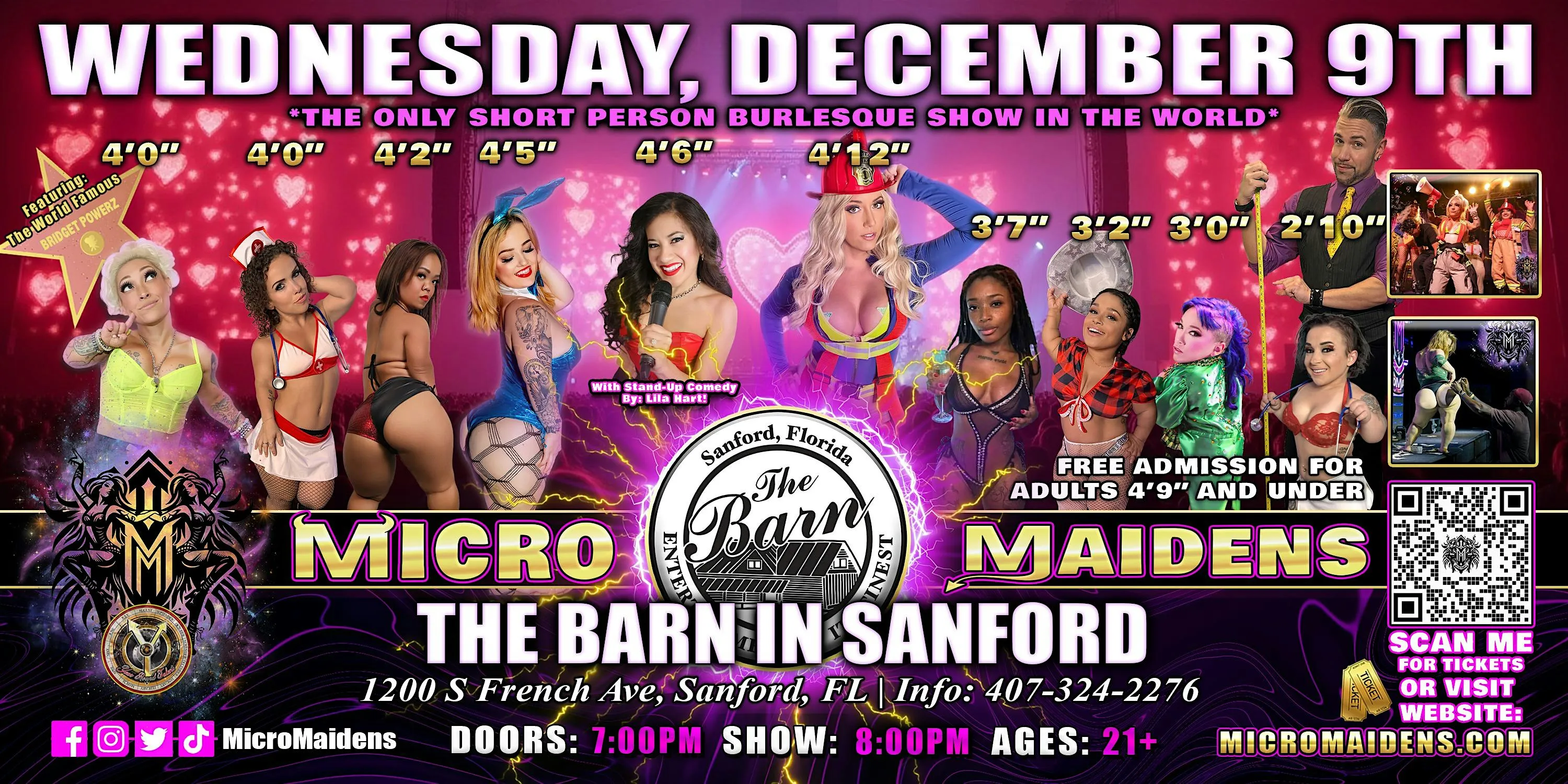 Sanford, FL  - Micro Maidens Dwarf Dancers @ The Barn In Sanford