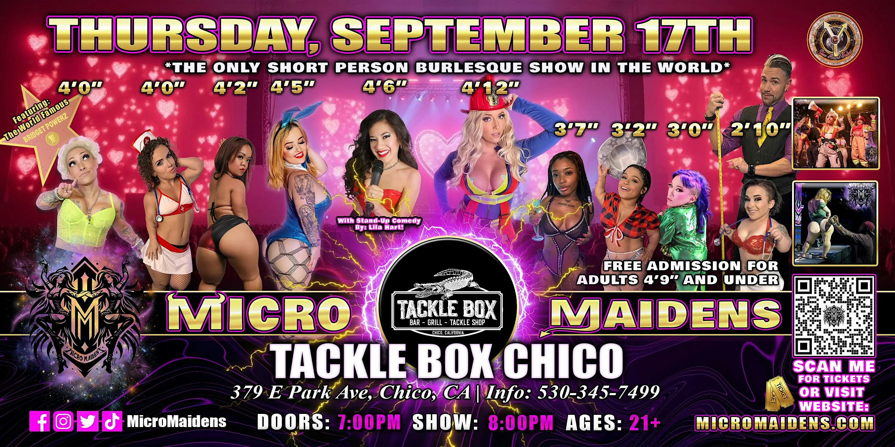 Chico, CA - Micro Maidens Dwarf Dancers @Tackle Box - THURSDAY
