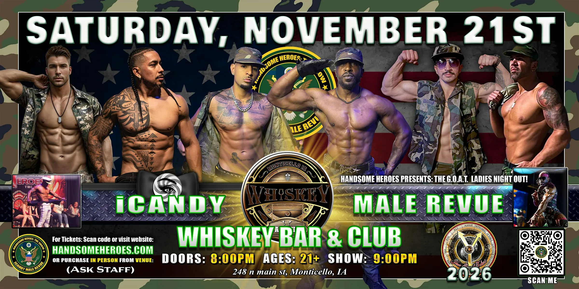 Monticello, IA -  iCandy Male Revue @ Whiskey Bar & Club