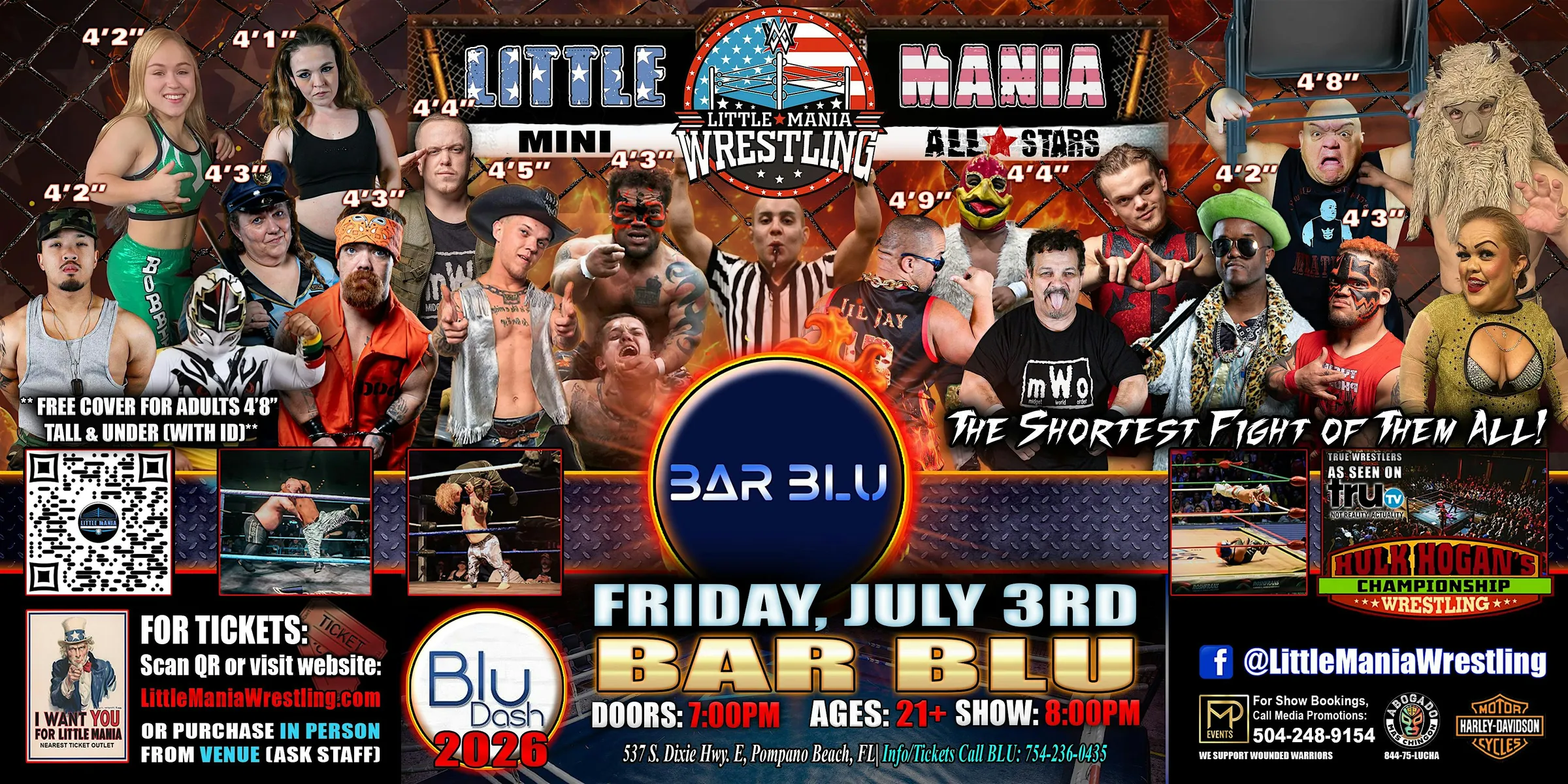 Pompano Beach, FL - Little Mania Mini Wrestling @ Bar Blu