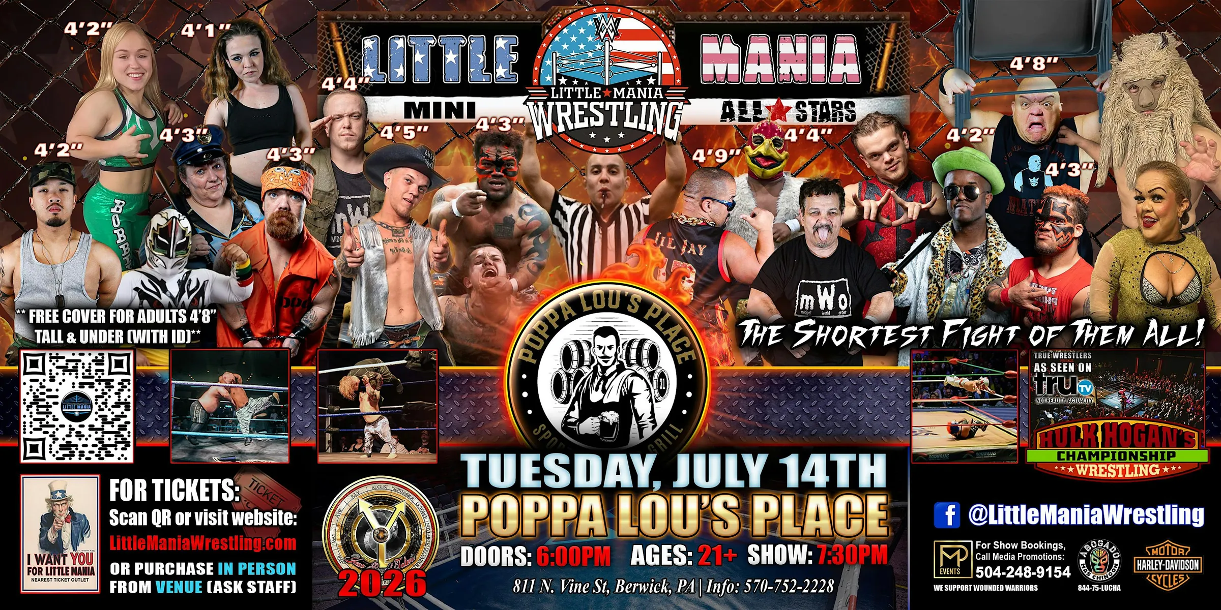 Berwick, PA - Little Mania Mini Wrestling @ Poppa Lou's Place
