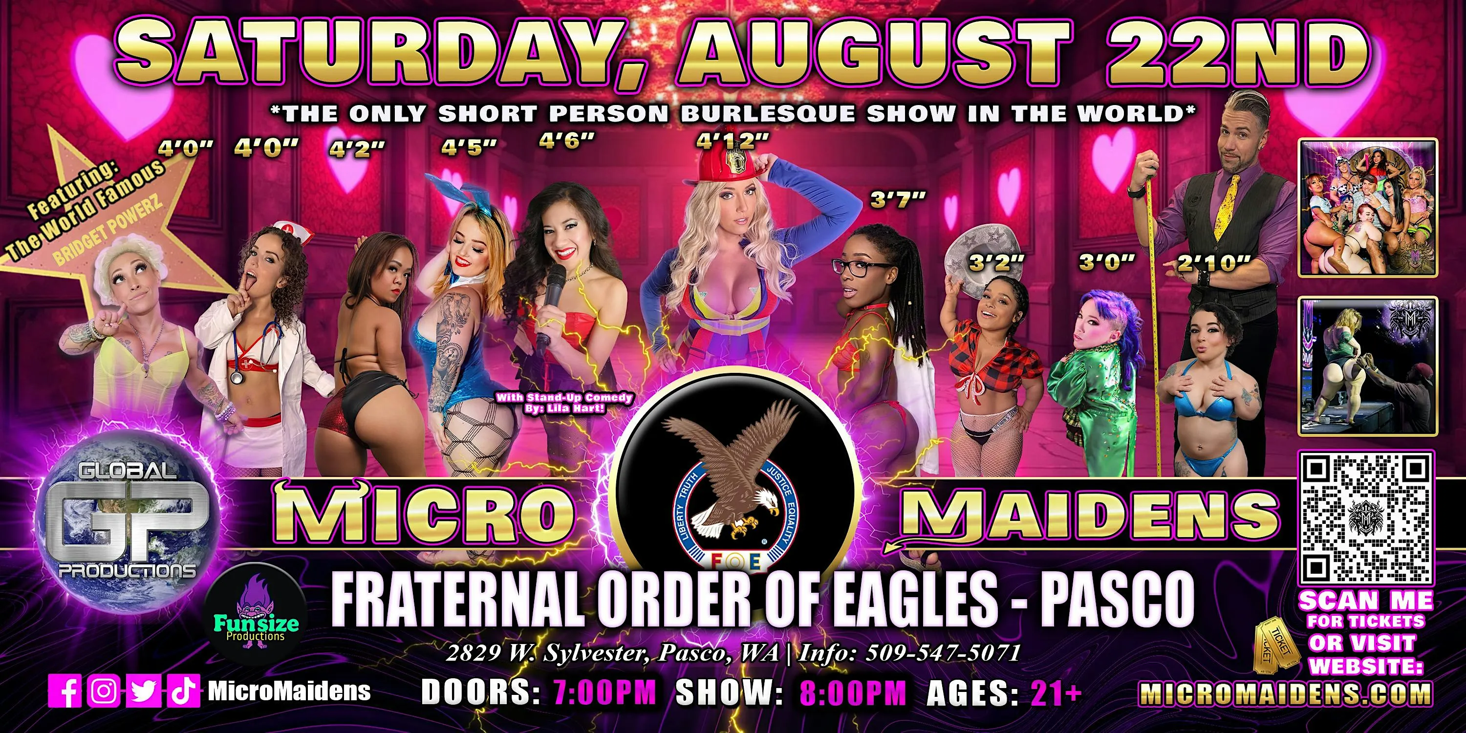 Pasco, WA - Micro Maidens Dwarf Dancers @ Fraternal Order of Eagles - Pasco