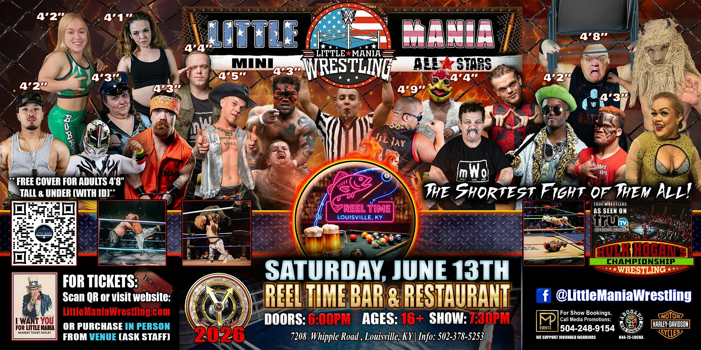Louisville, KY - Little Mania Mini Wrestling @ Reel Time Bar & Restaurant