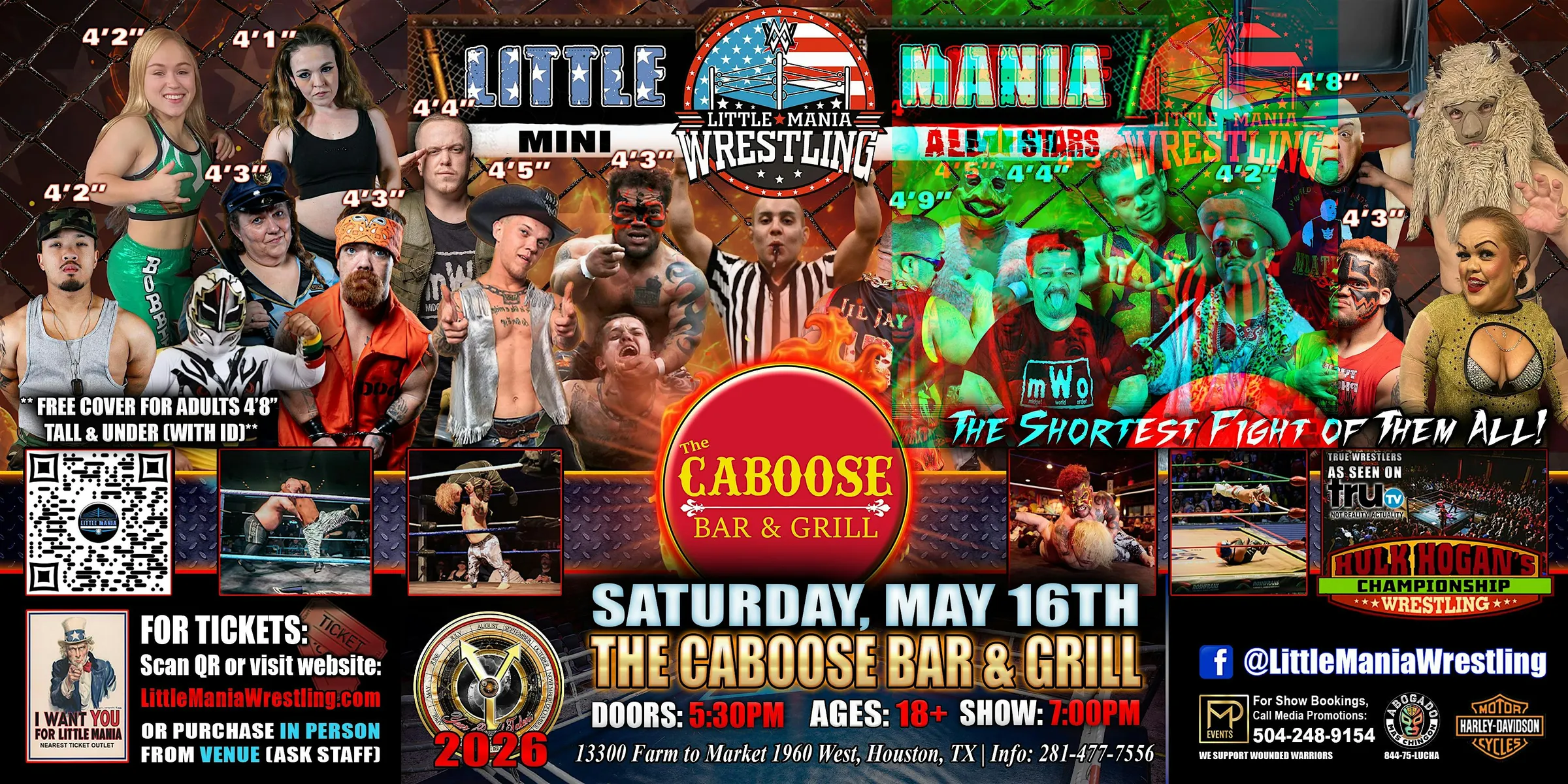 Houston, TX - Little Mania Mini Wrestling @ The Caboose Bar & Grill