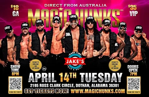MAGIC HUNKS®  AUSTRALIA TAKEOVER IN DOTHAN, AL, USA!!