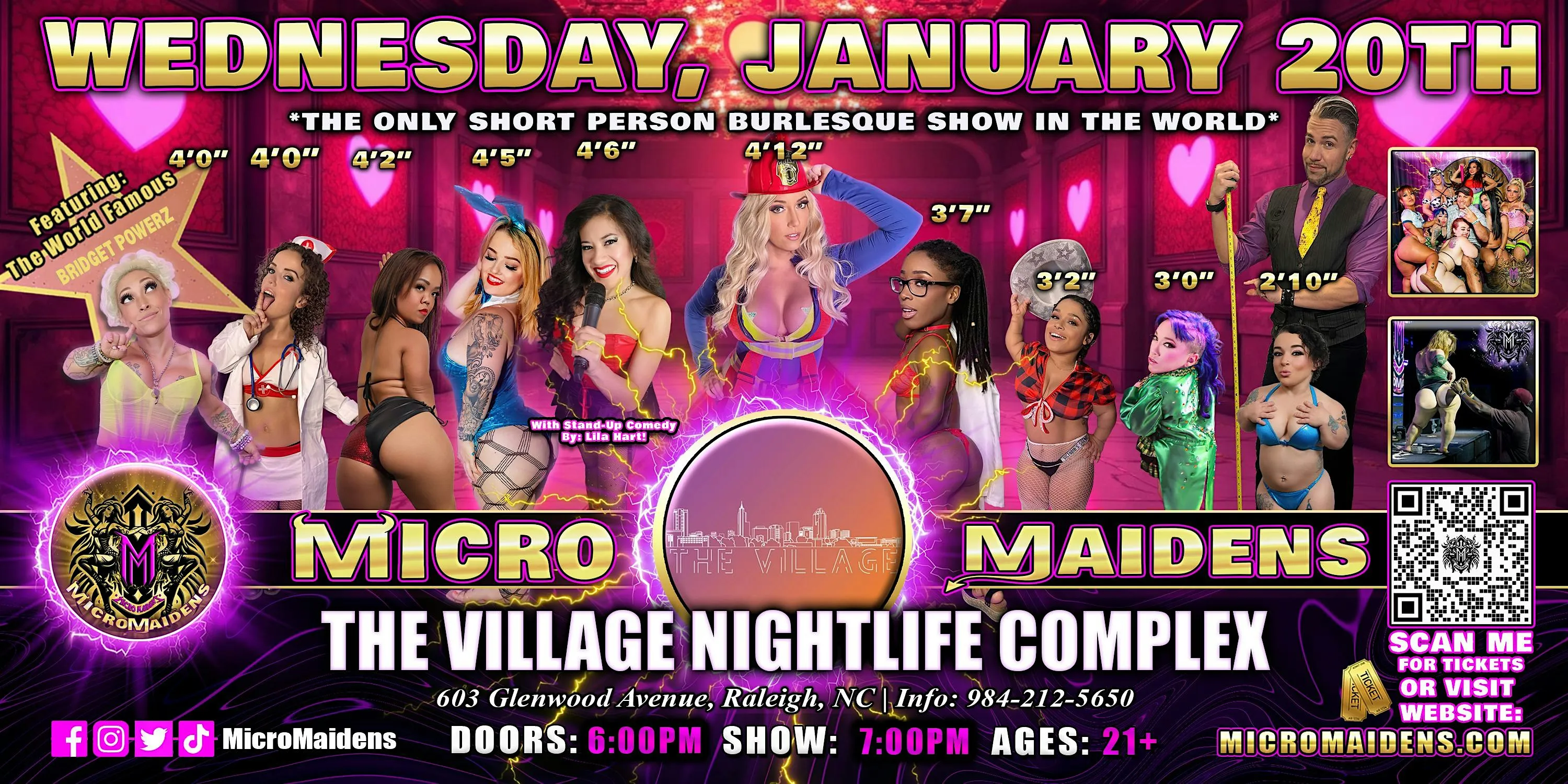 Raleigh, NC - Micro Maidens Dwarf Dancers @ The Village