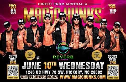 MAGIC HUNKS AUSTRALIA TAKEOVER HICKORY,NC USA!!!