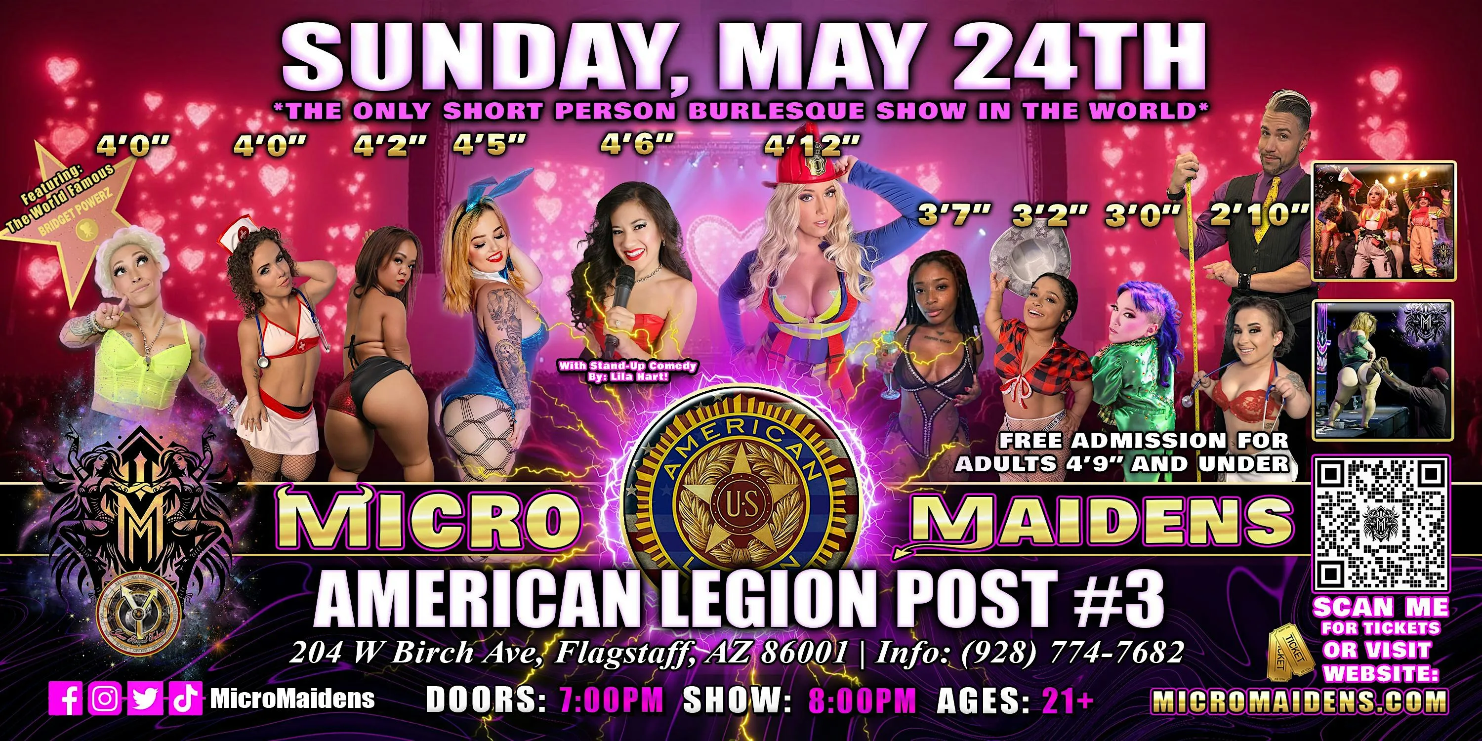 Flagstaff, AZ - Micro Maidens Dwarf Dancers @ American Legion Post #3 flyer