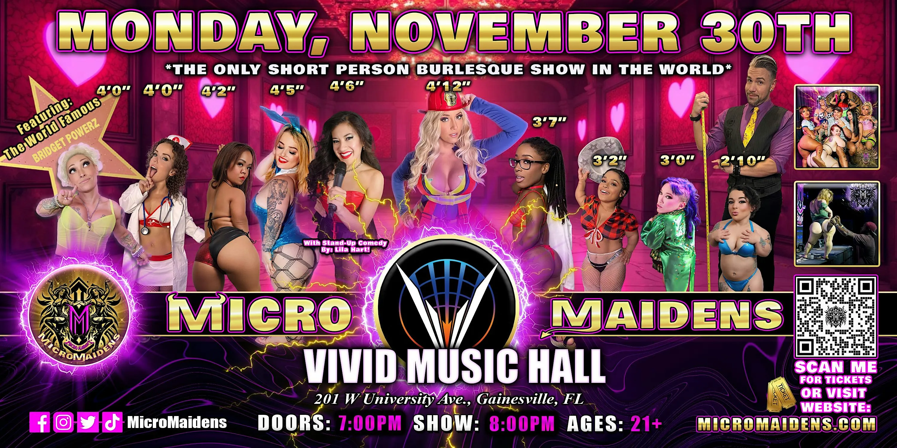 Gainesville, FL - Micro Maidens Dwarf Dancers @ Vivid Music Hall