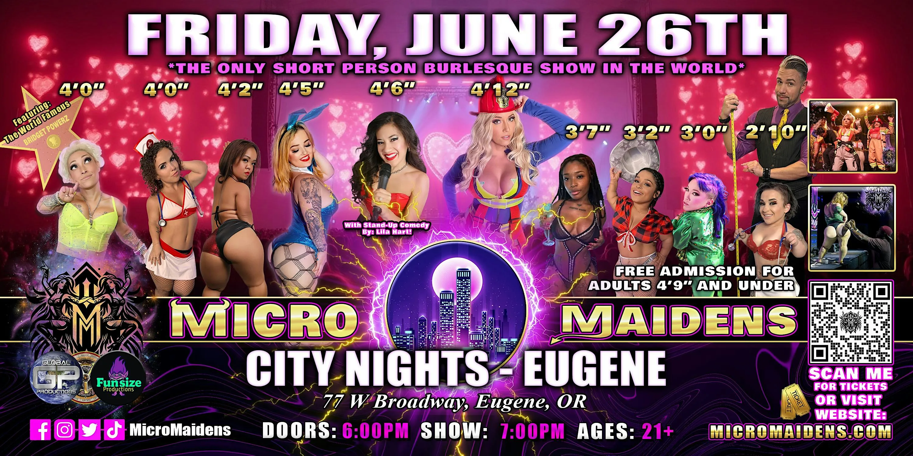 Eugene, OR - Micro Maidens Dwarf Dancers @City Nights