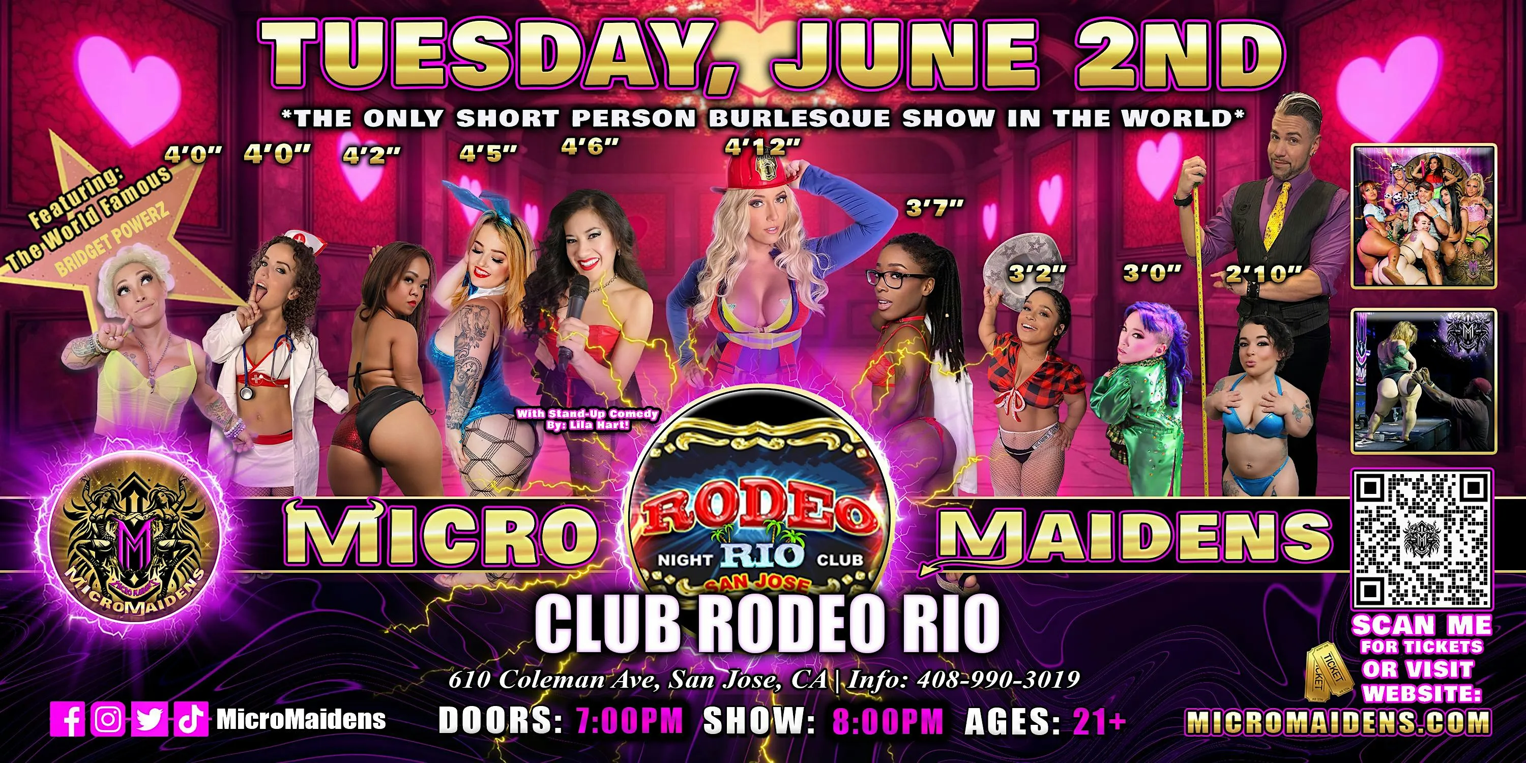 San Jose, CA - Micro Maidens Dwarf Dancers @ Club Rodeo Rio