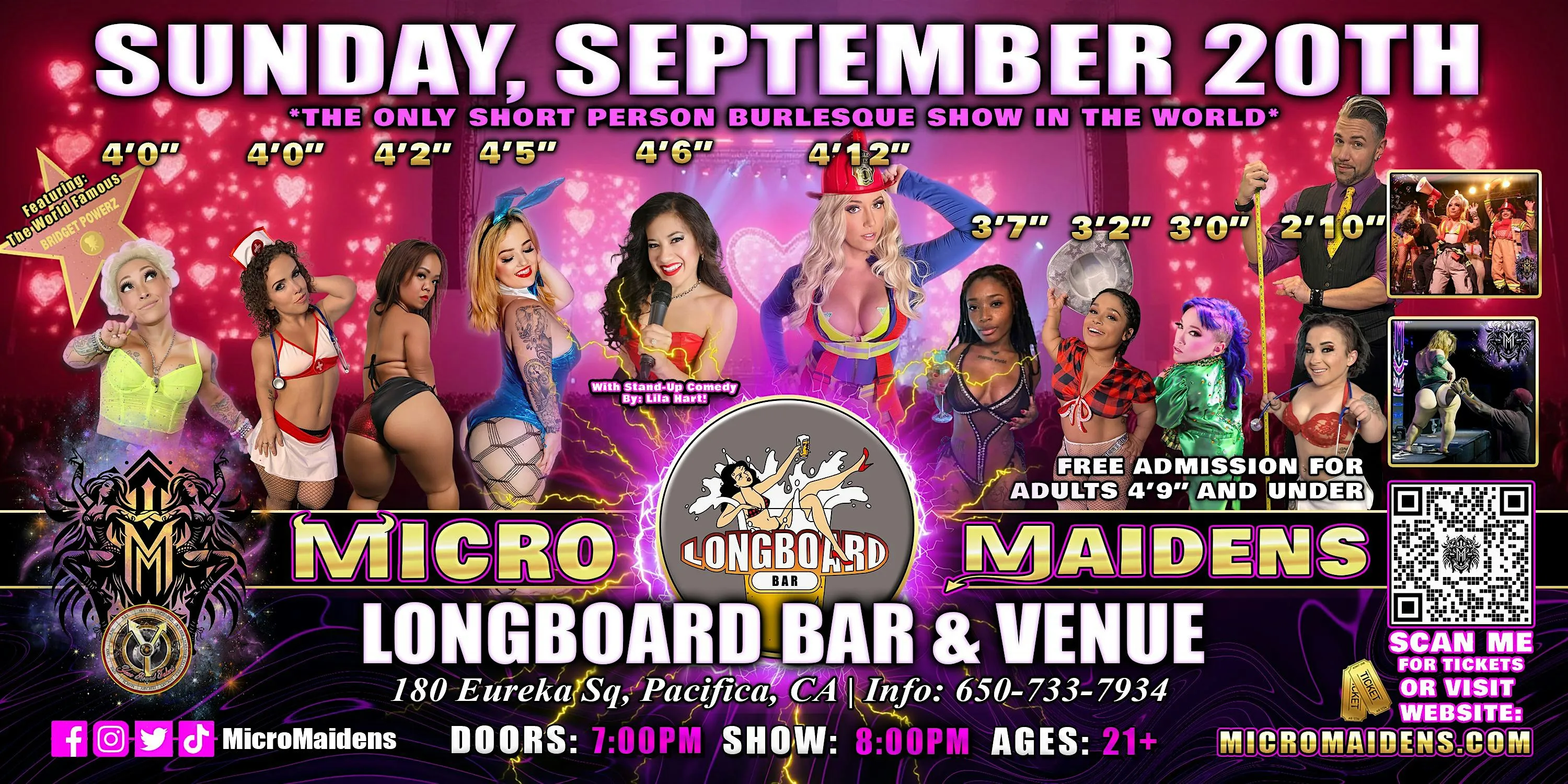 Pacifica, CA - Micro Maidens Dwarf Dancers @ Longboard Bar & Venue