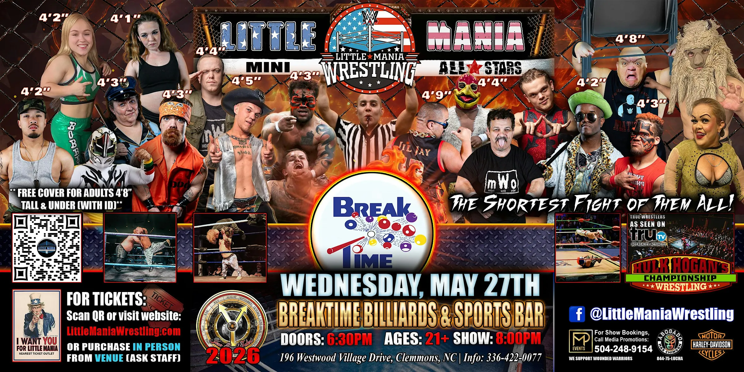Clemmons, NC - Little Mania Mini Wrestling @ Break Time Billiards
