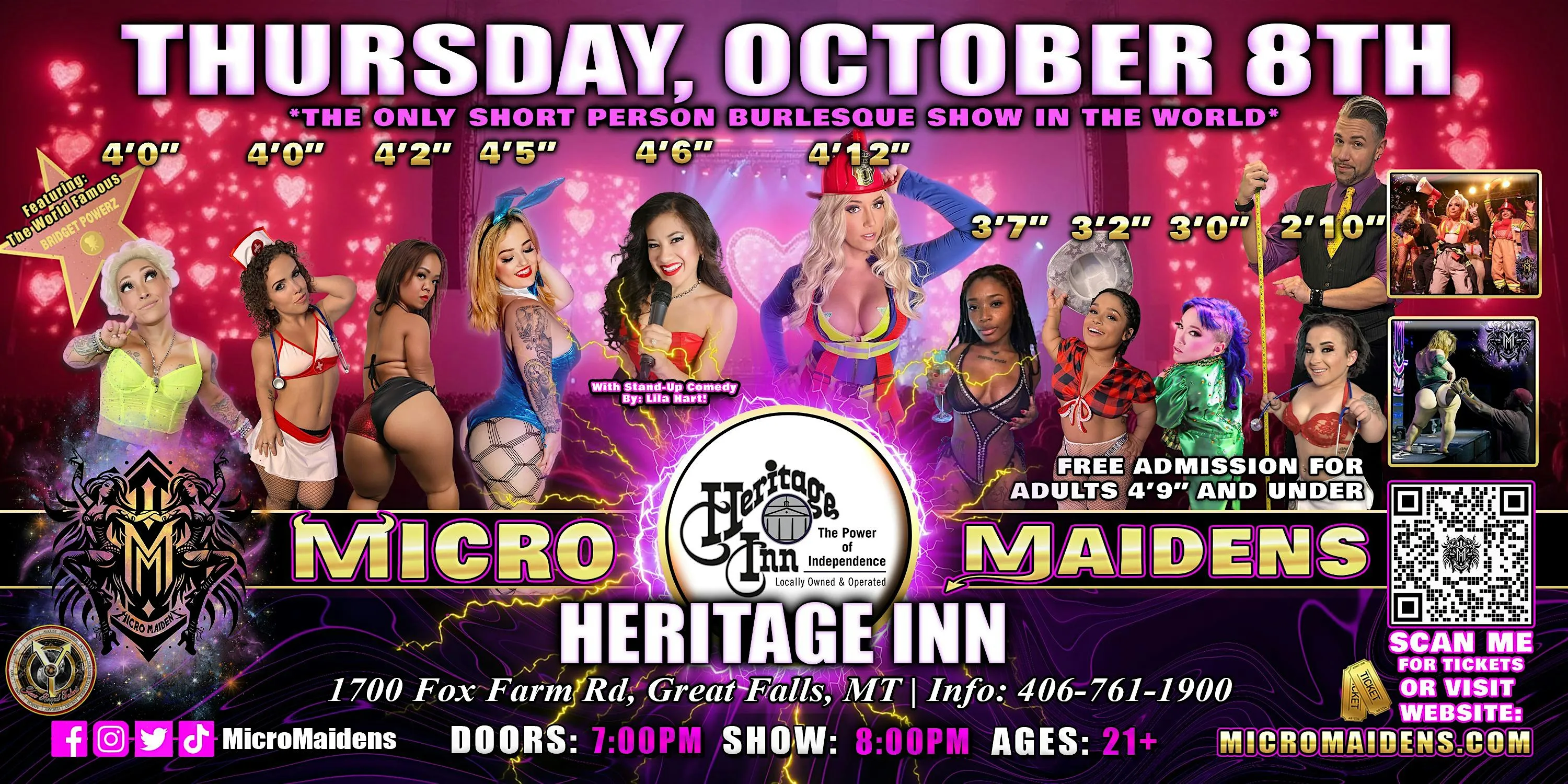 Great Falls, MT - Micro Maidens Dwarf Dancers @ Heritage Inn