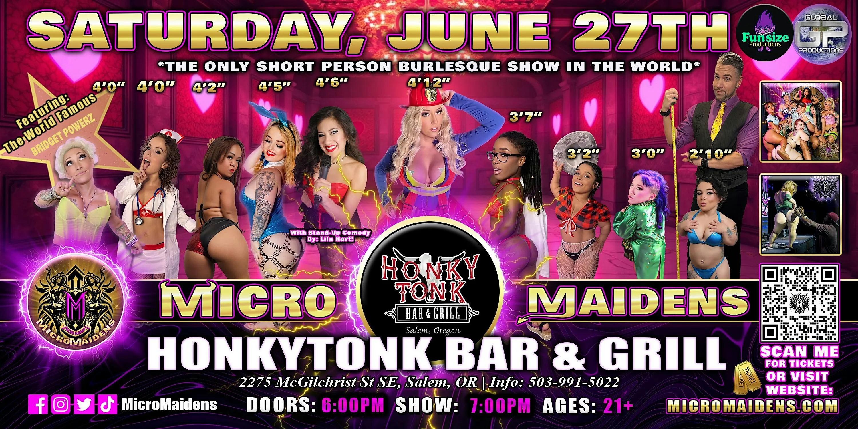 Salem, OR - Micro Maidens Dwarf Dancers @ Honkytonk Bar & Grill