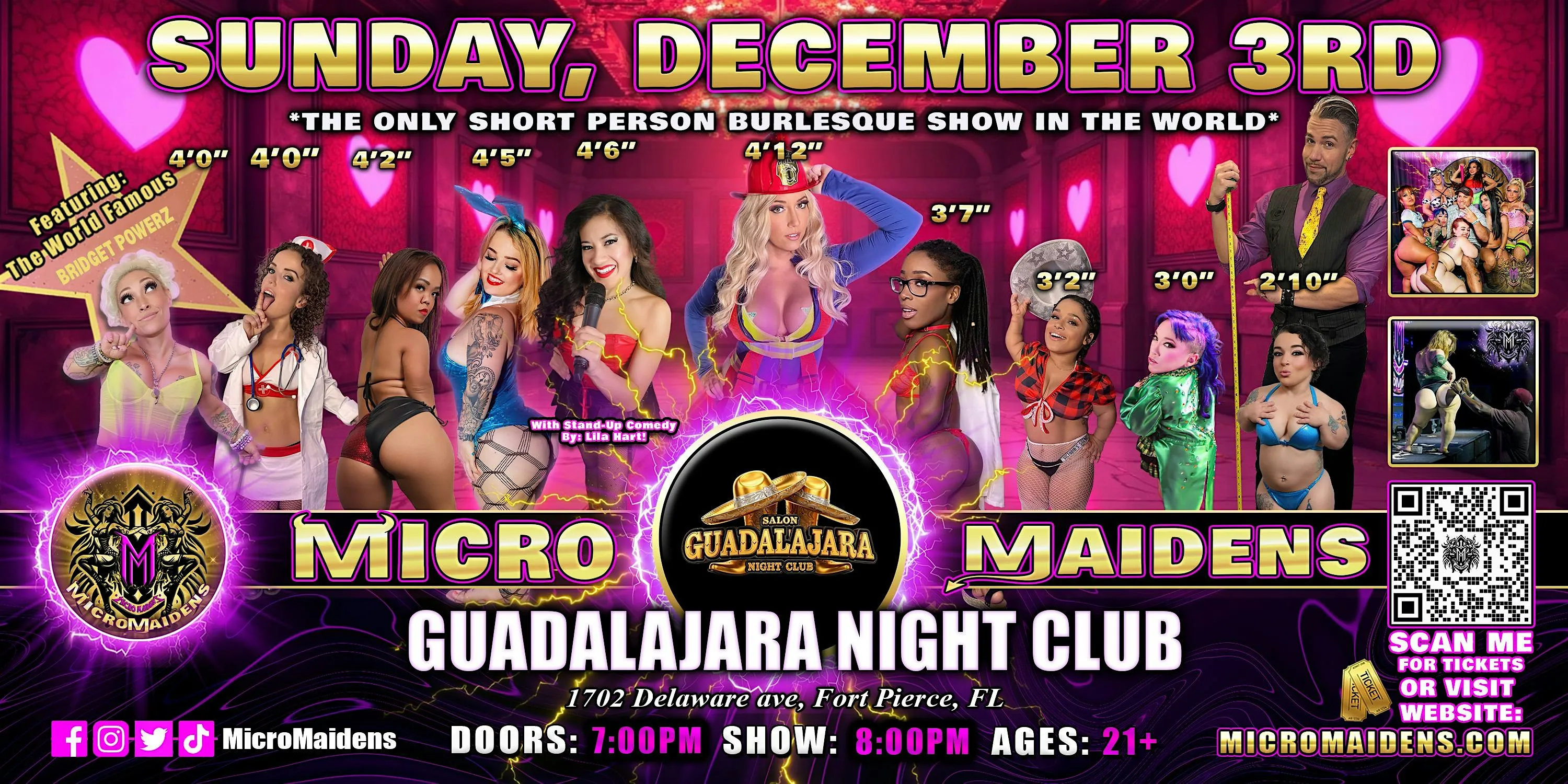 Fort Pierce, FL - Micro Maidens Dwarf Dancers @ Guadalajara Night Club