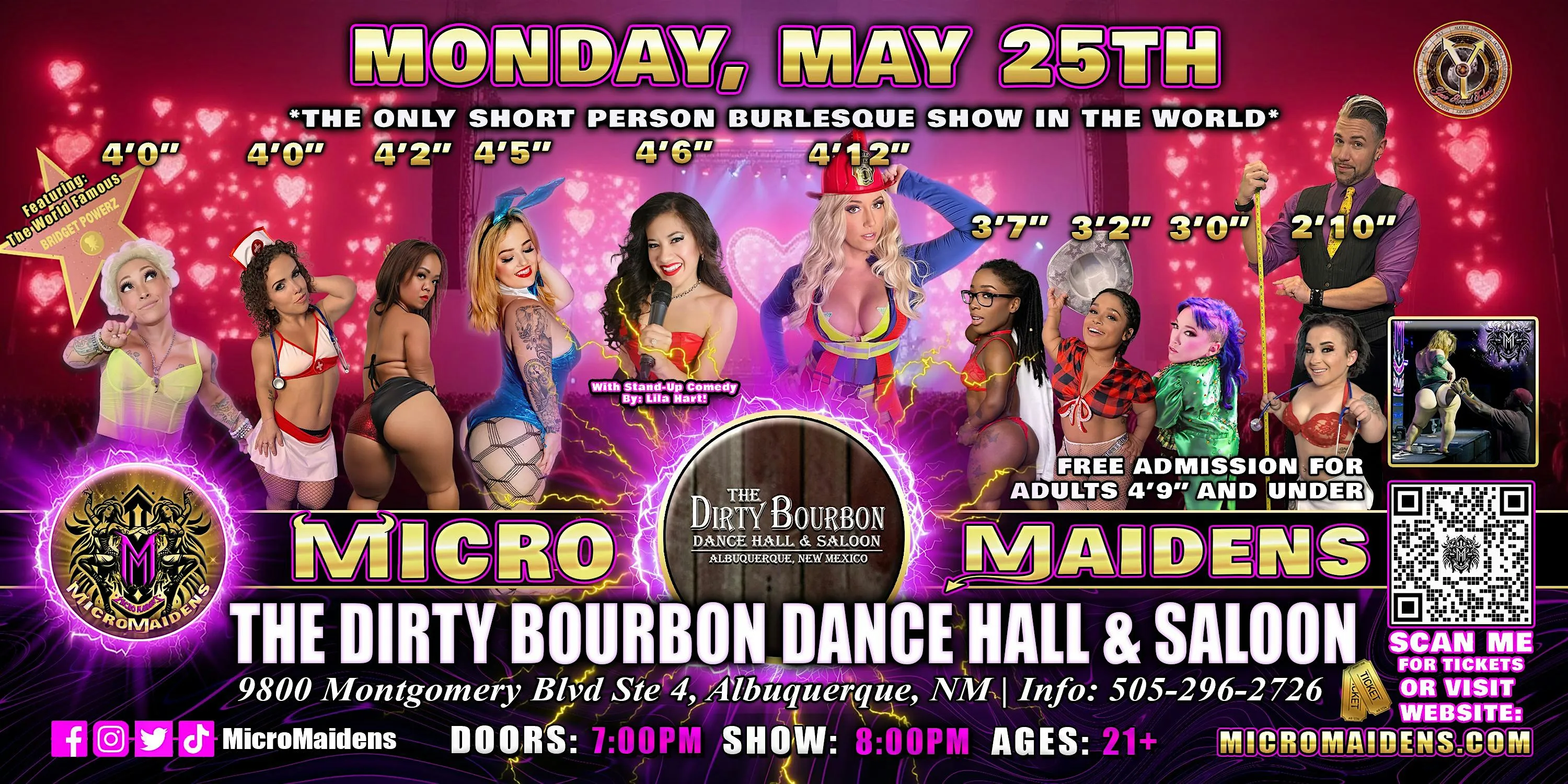 Albuquerque, NM - Micro Maidens Dwarf Dancers @ The Dirty Bourbon flyer