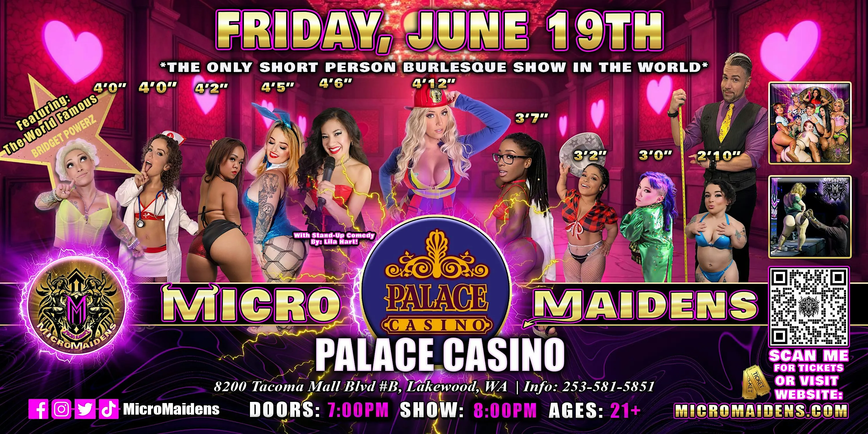 Lakewood, WA - Micro Maidens Dwarf Dancers @ Palace Casino - Friday!