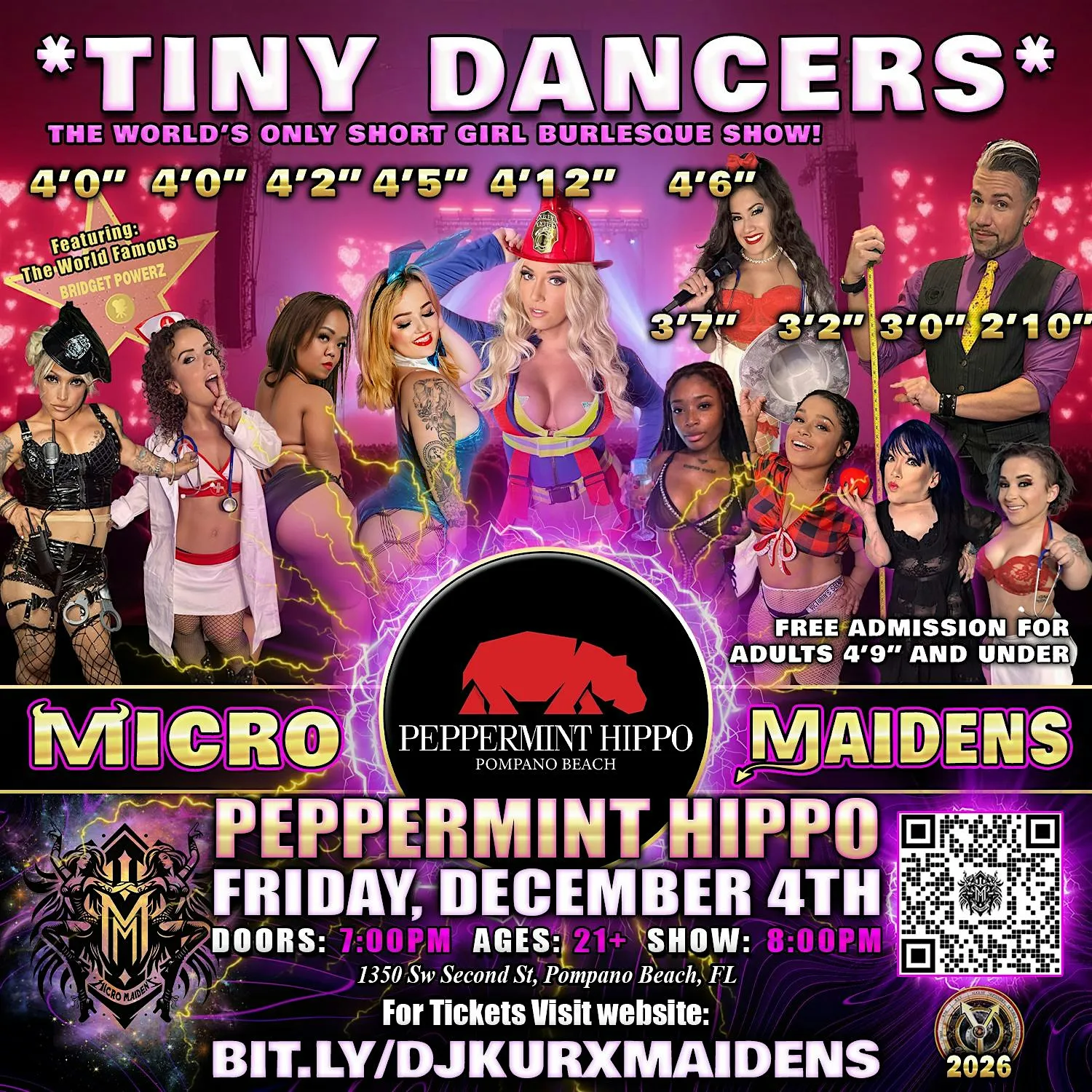 Pompano Beach, FL - Micro Maidens Dwarf Dancers @Peppermint Hippo