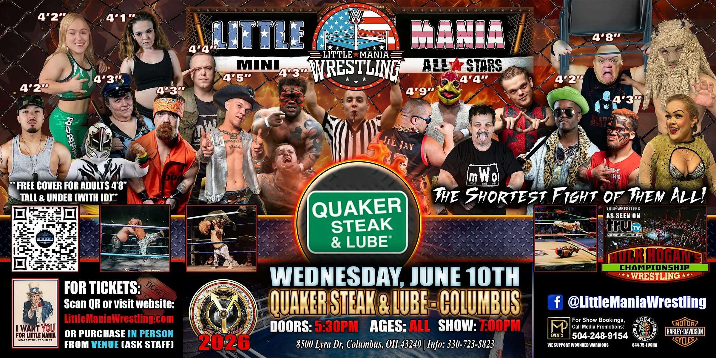 Columbus, OH - Little Mania Mini Wrestling @ Quaker Steak & Lube