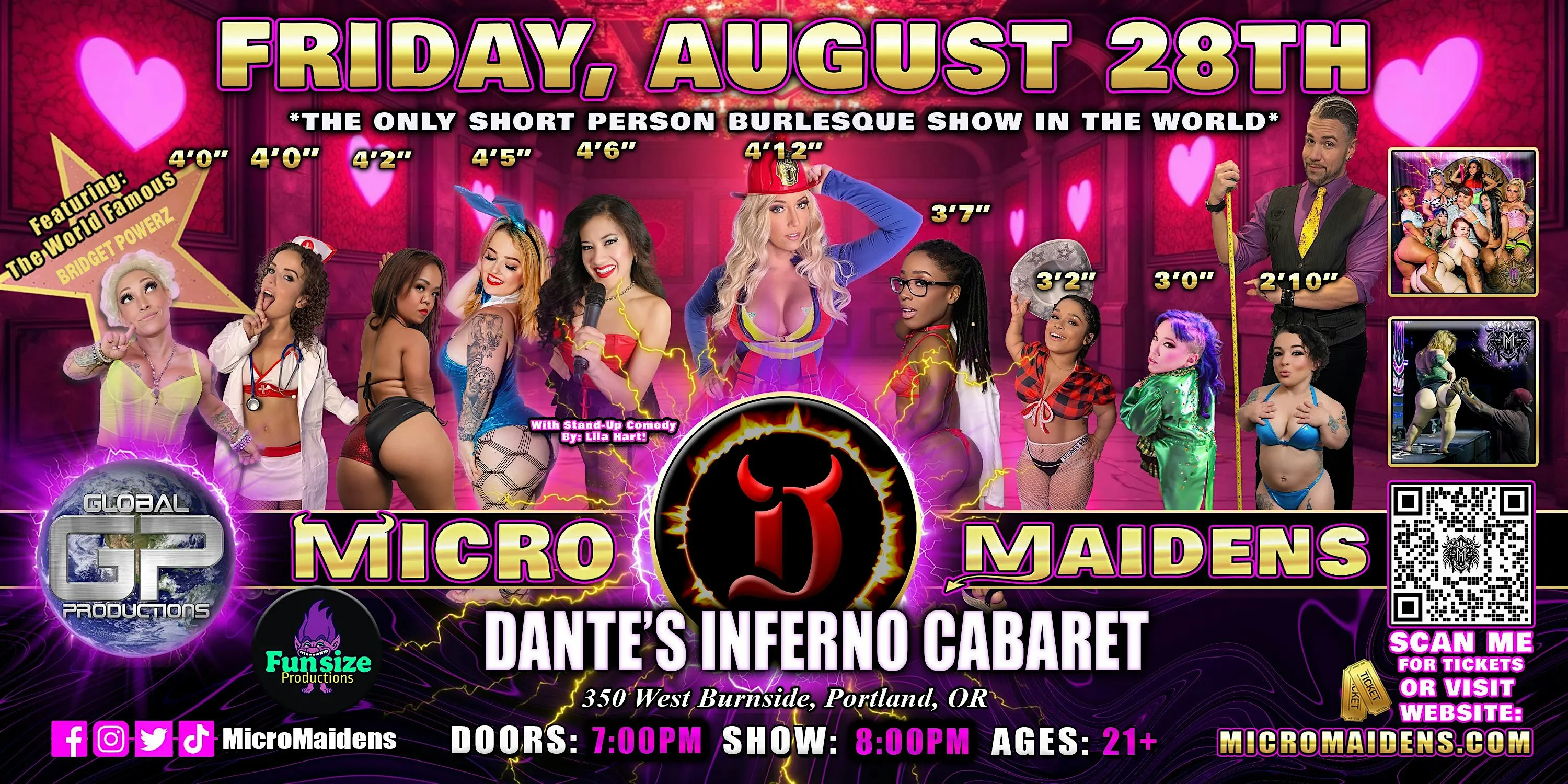 Portland, OR - Micro Maidens Dwarf Dancers @ Dante's