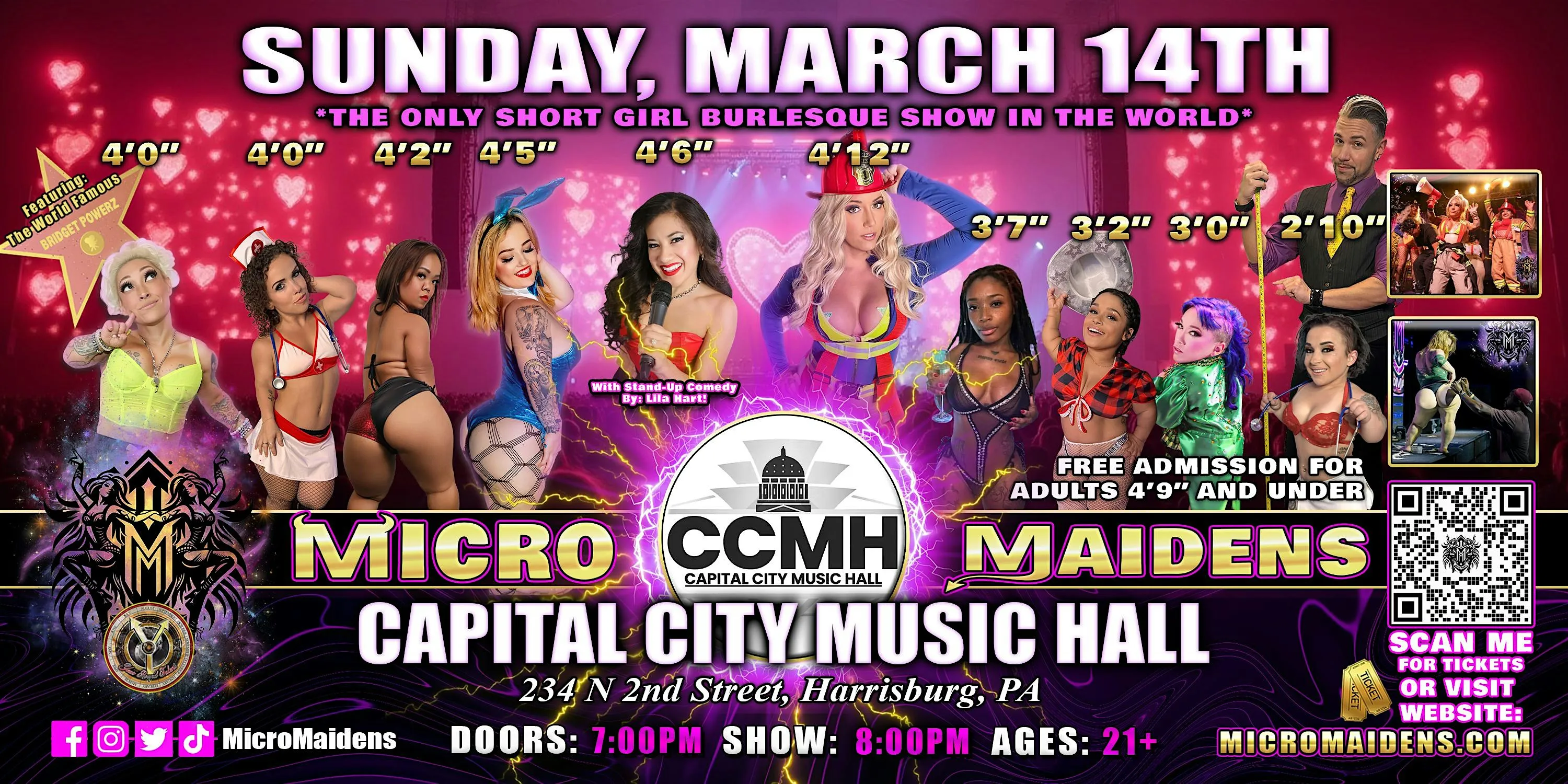 Harrisburg, PA - Micro Maidens Dwarf Dancers @Capital City Music Hall