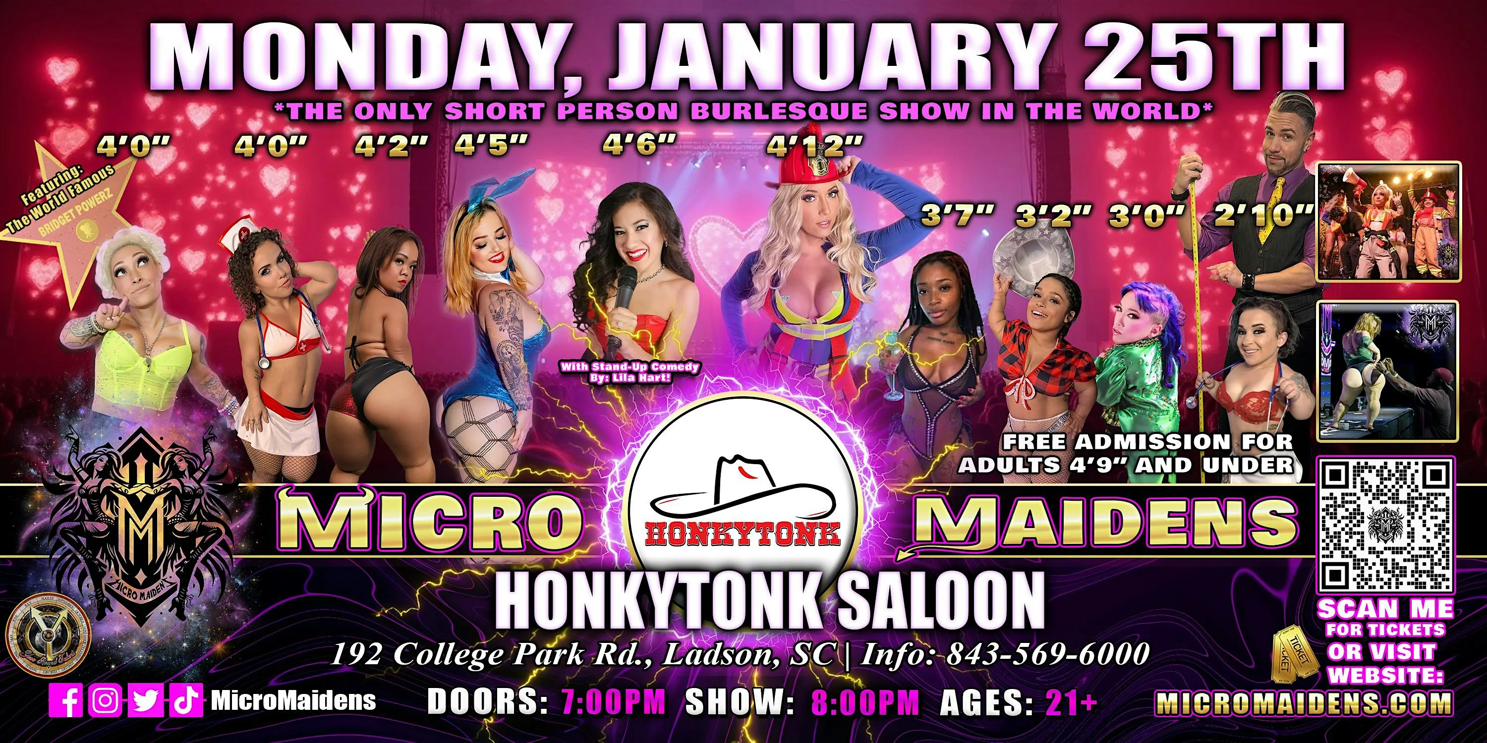 Ladson, SC - Micro Maidens Dwarf Dancers @ Honkytonk Saloon