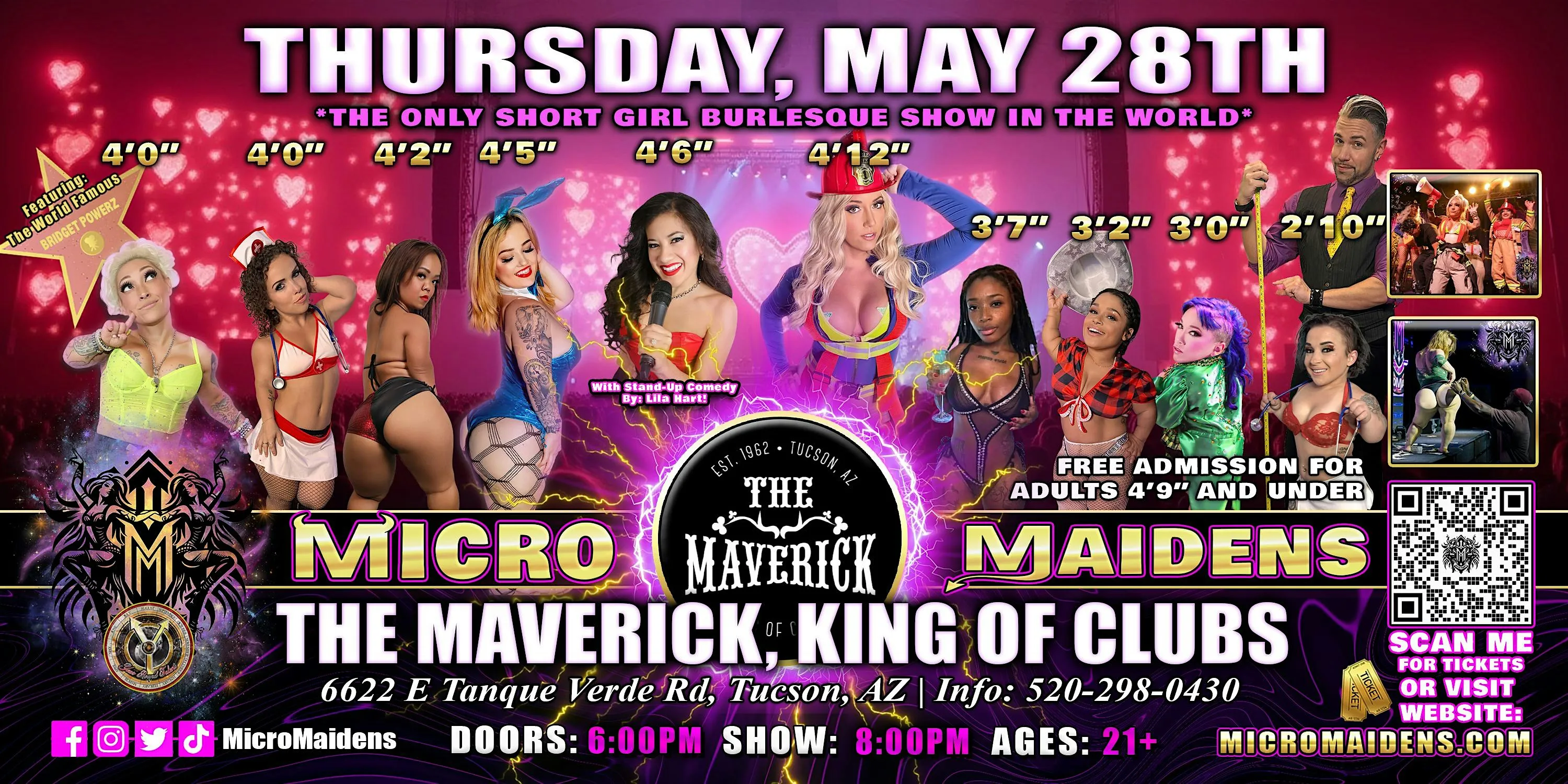 Tucson, AZ - Micro Maidens Dwarf Dancers @ The Maverick flyer